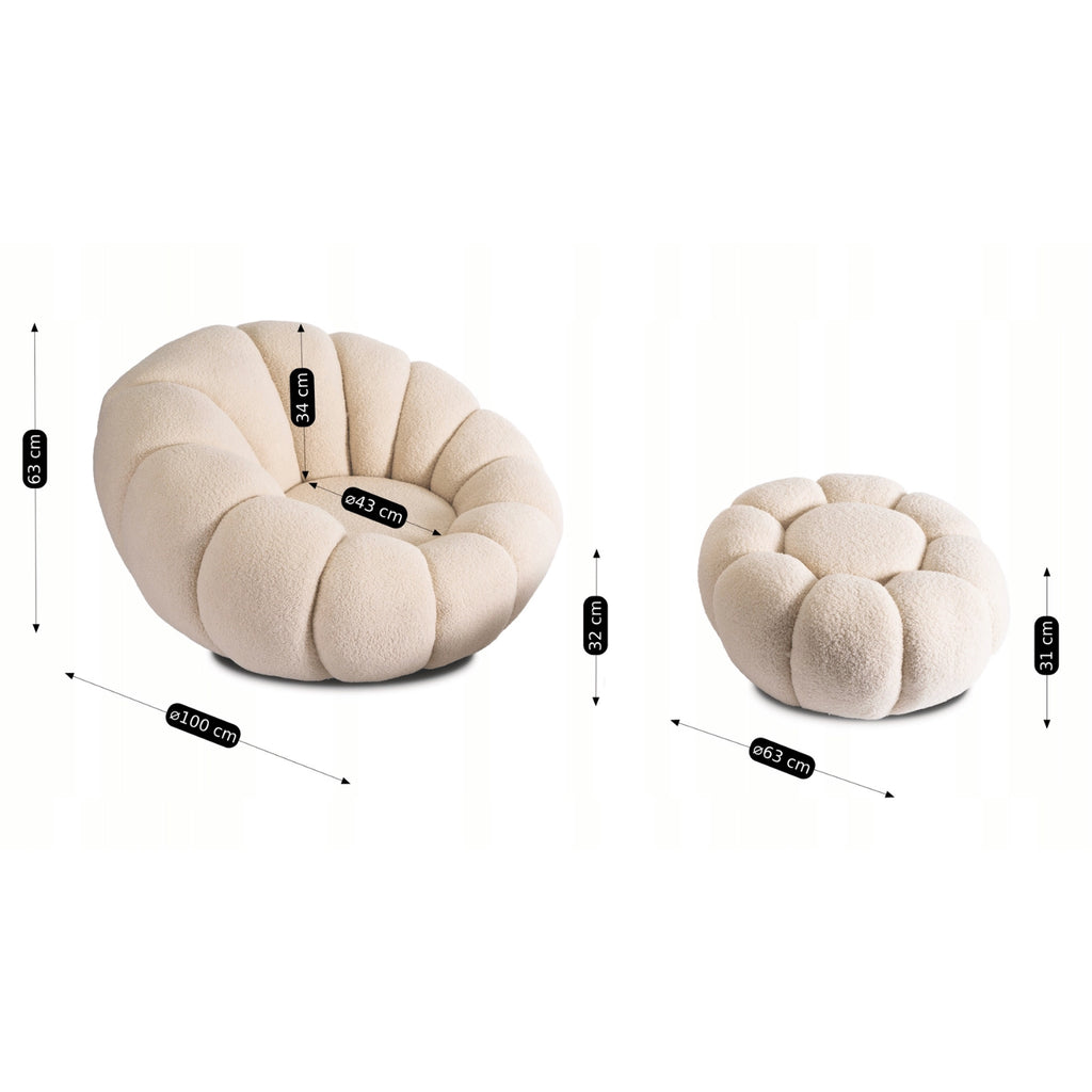PETTIT Sessel mit Pouf