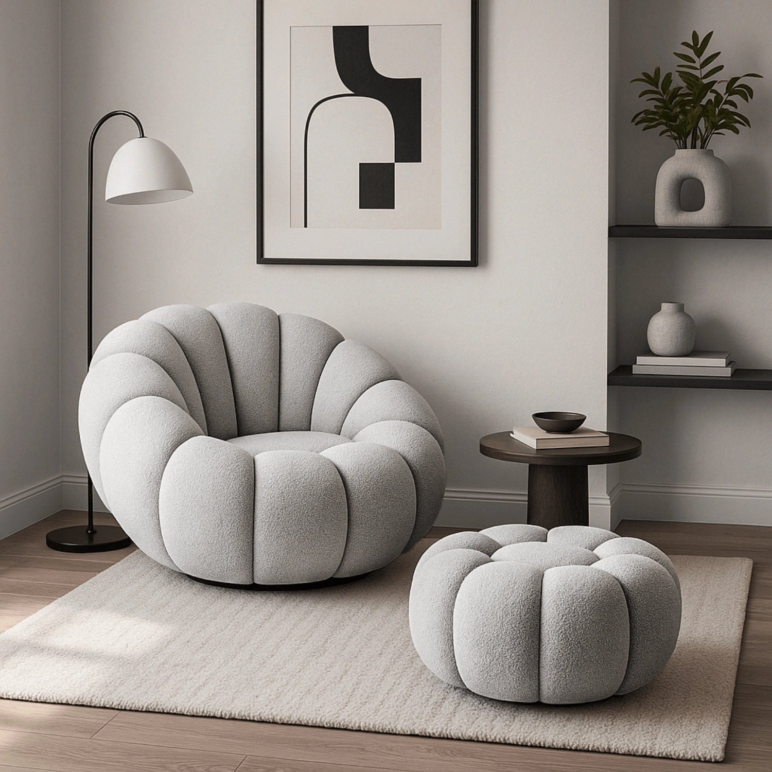 PETTIT Sessel mit Pouf