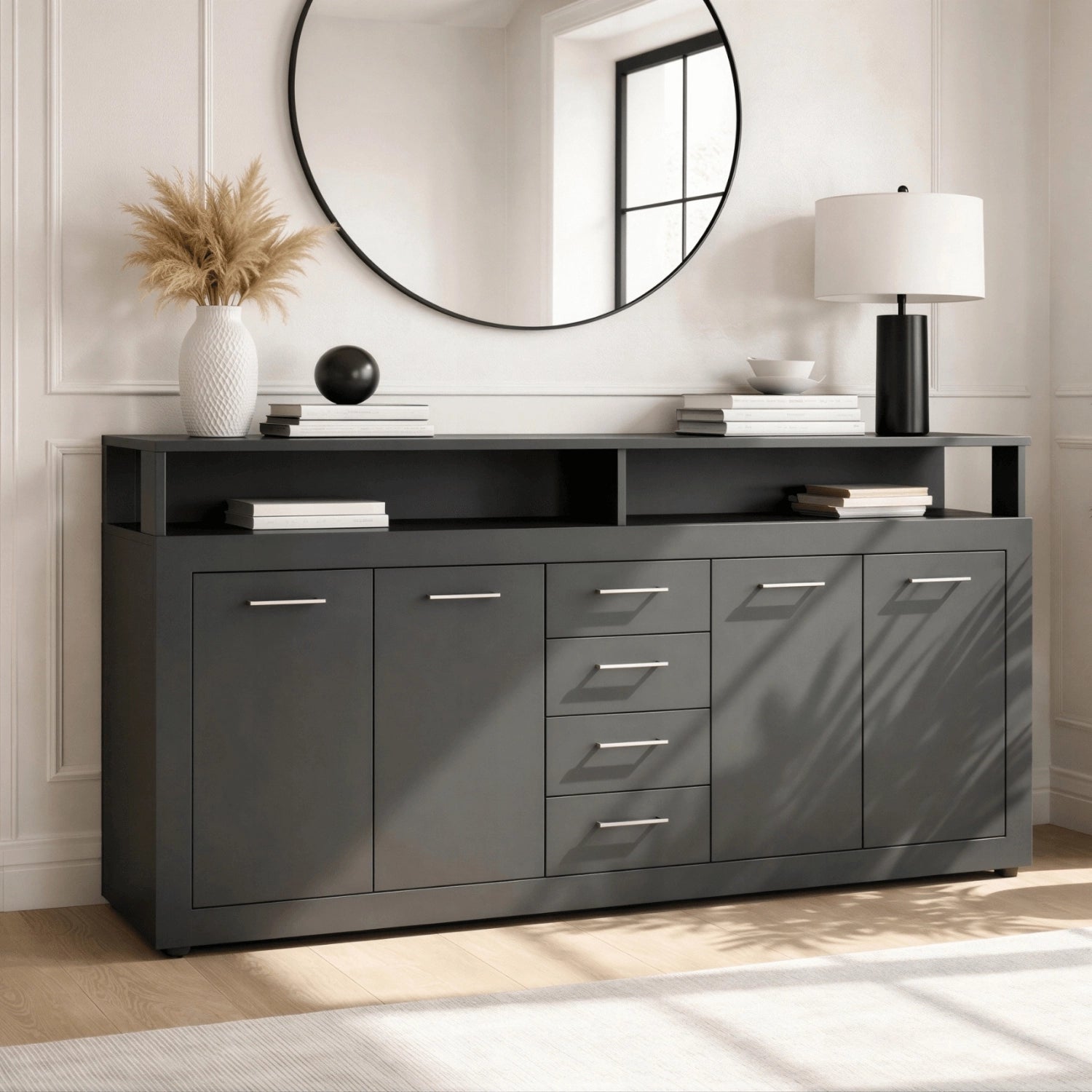 BLAGO Kommode 190cm Anthrazit