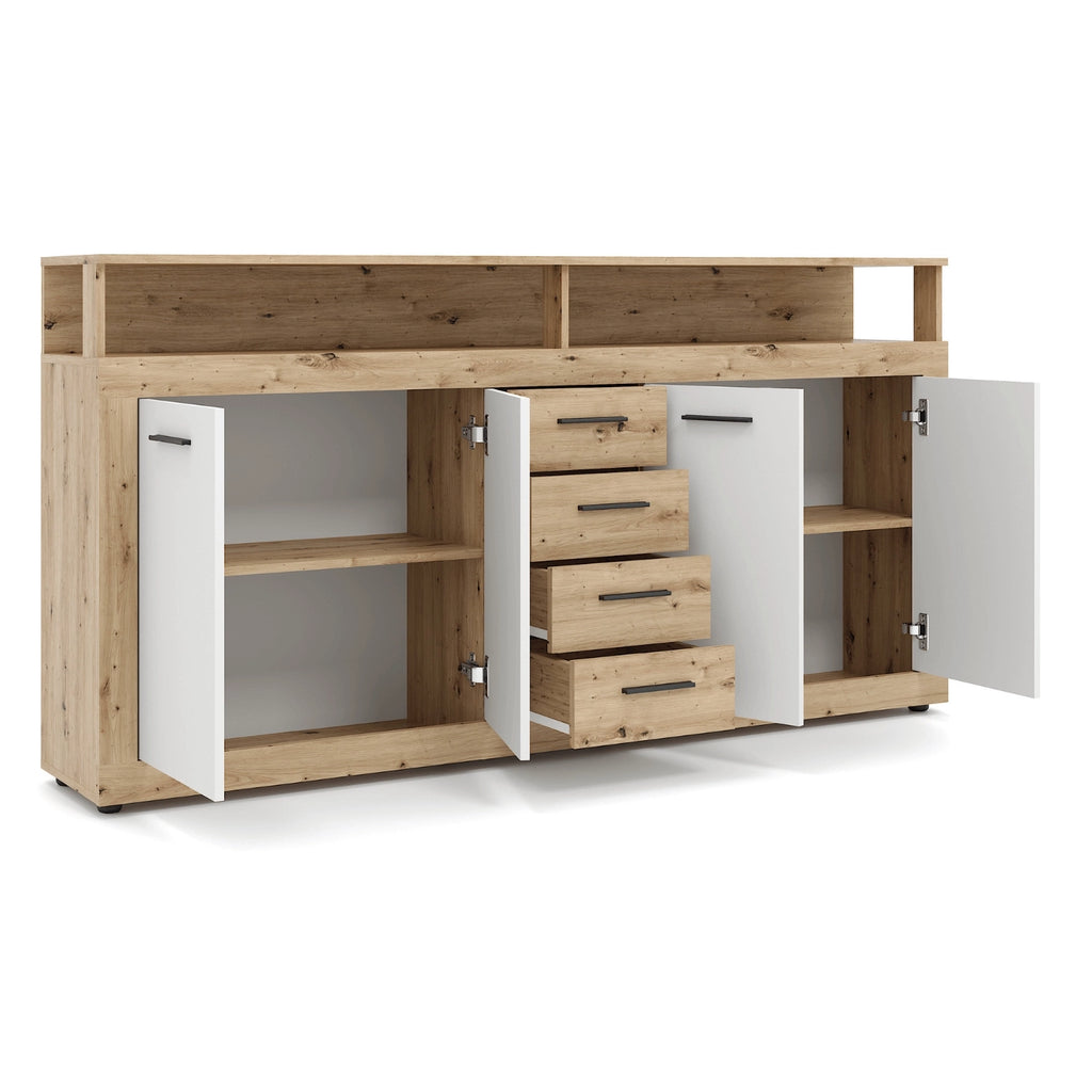 BLAGO Kommode 190 cm Kunsteiche/Weiß