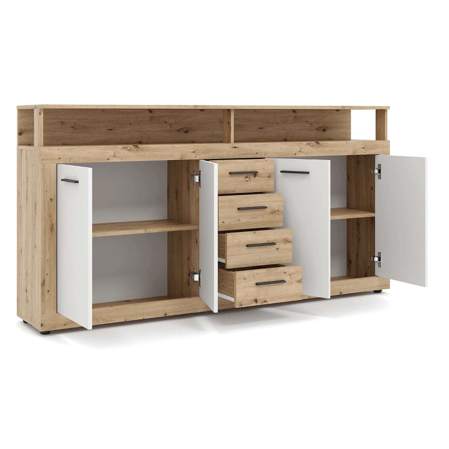 BLAGO Kommode 190 cm Kunsteiche/Weiß