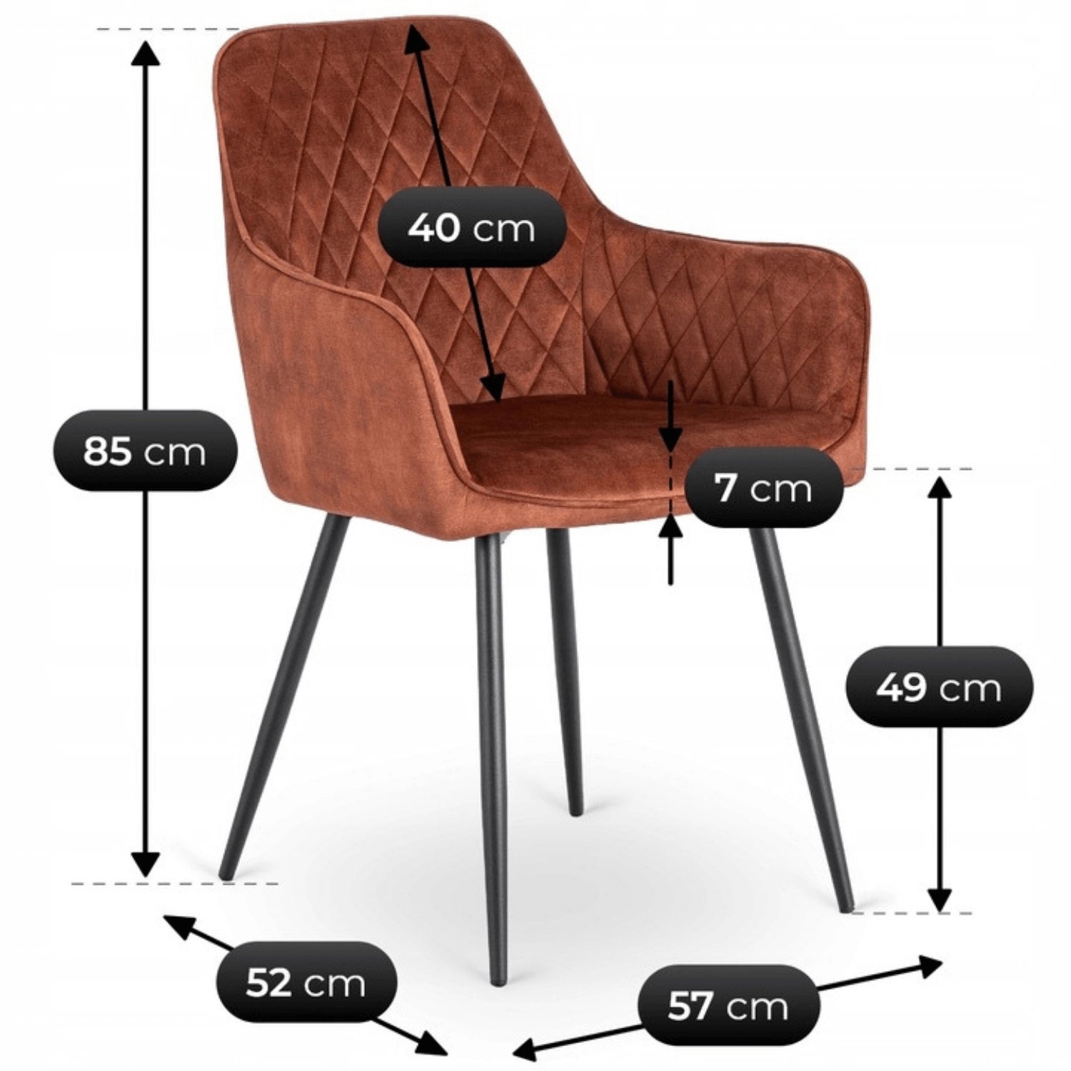 BRESSO-Stuhl Velour