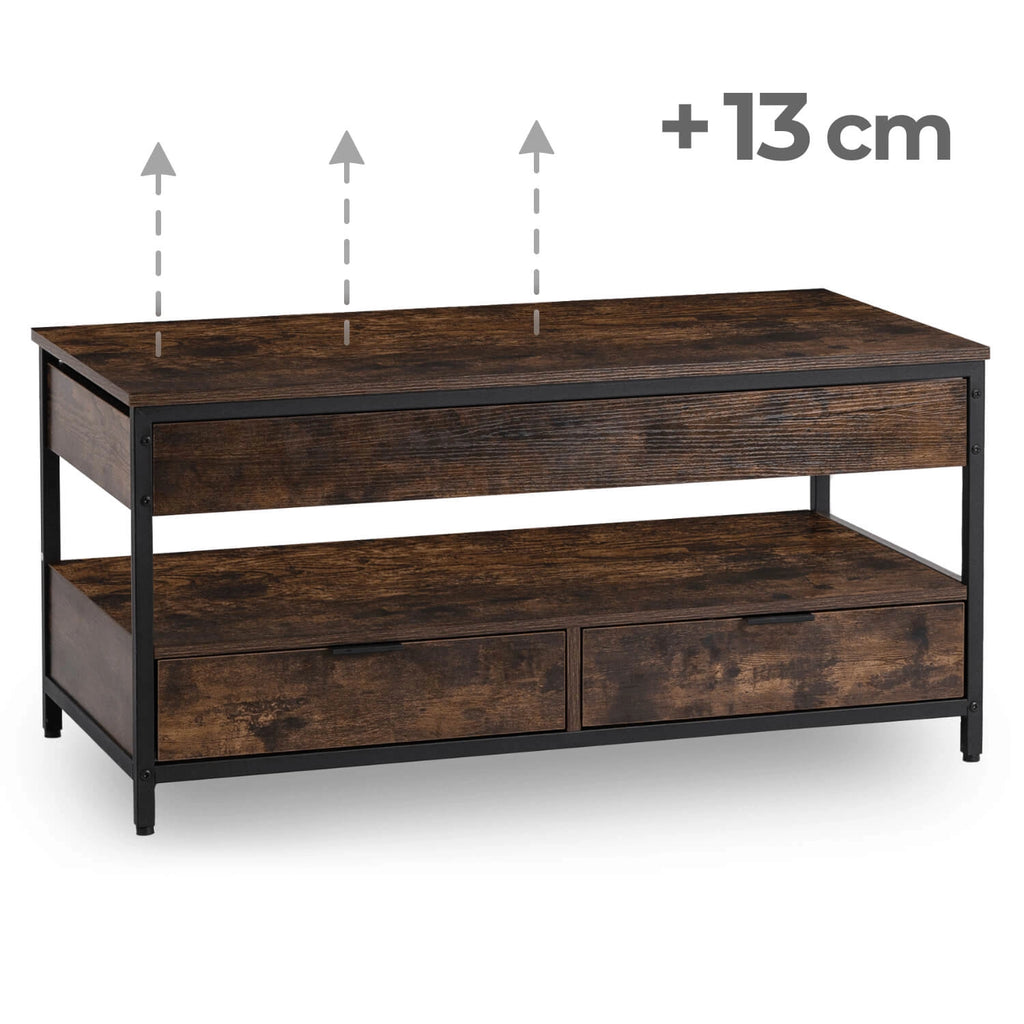 LUCA Couchtisch 100 cm Rustikale Eiche