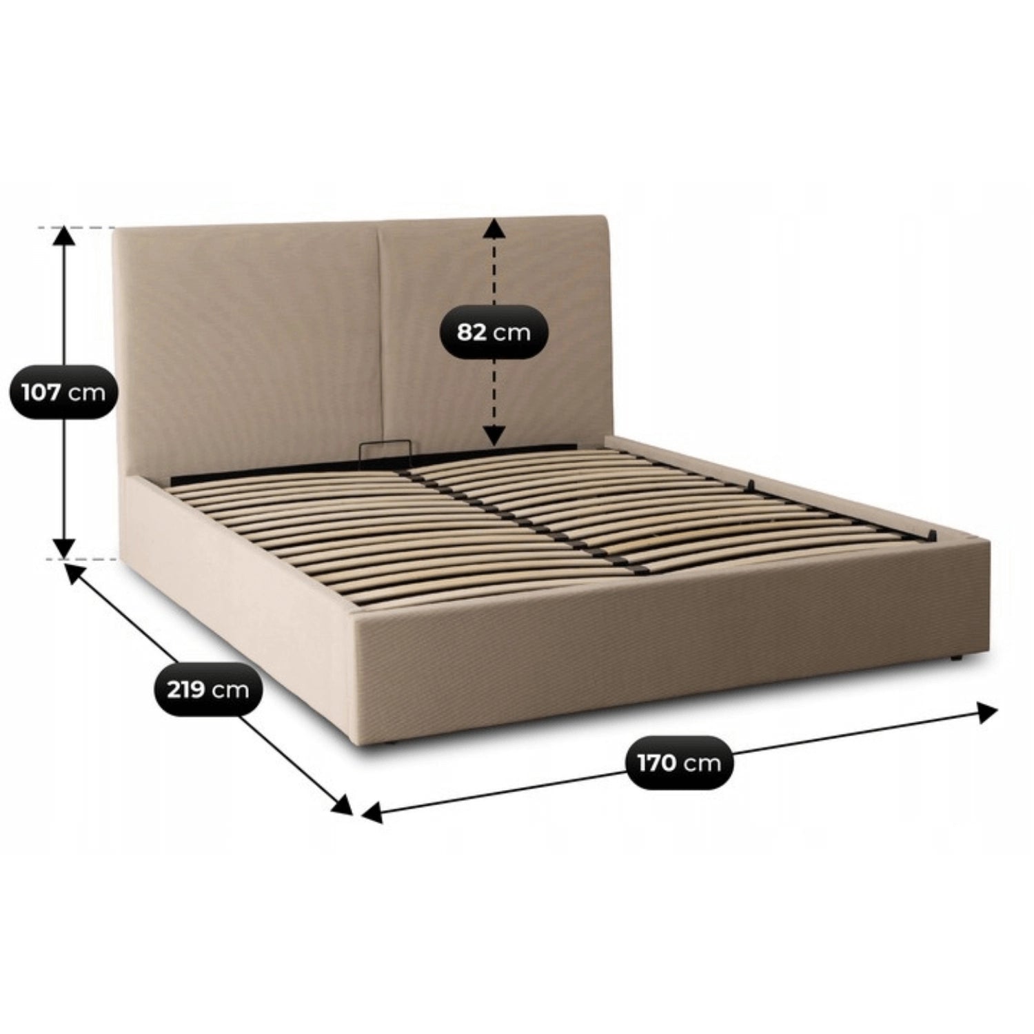 Bett 160x200 MARSEILLE mit Behälter