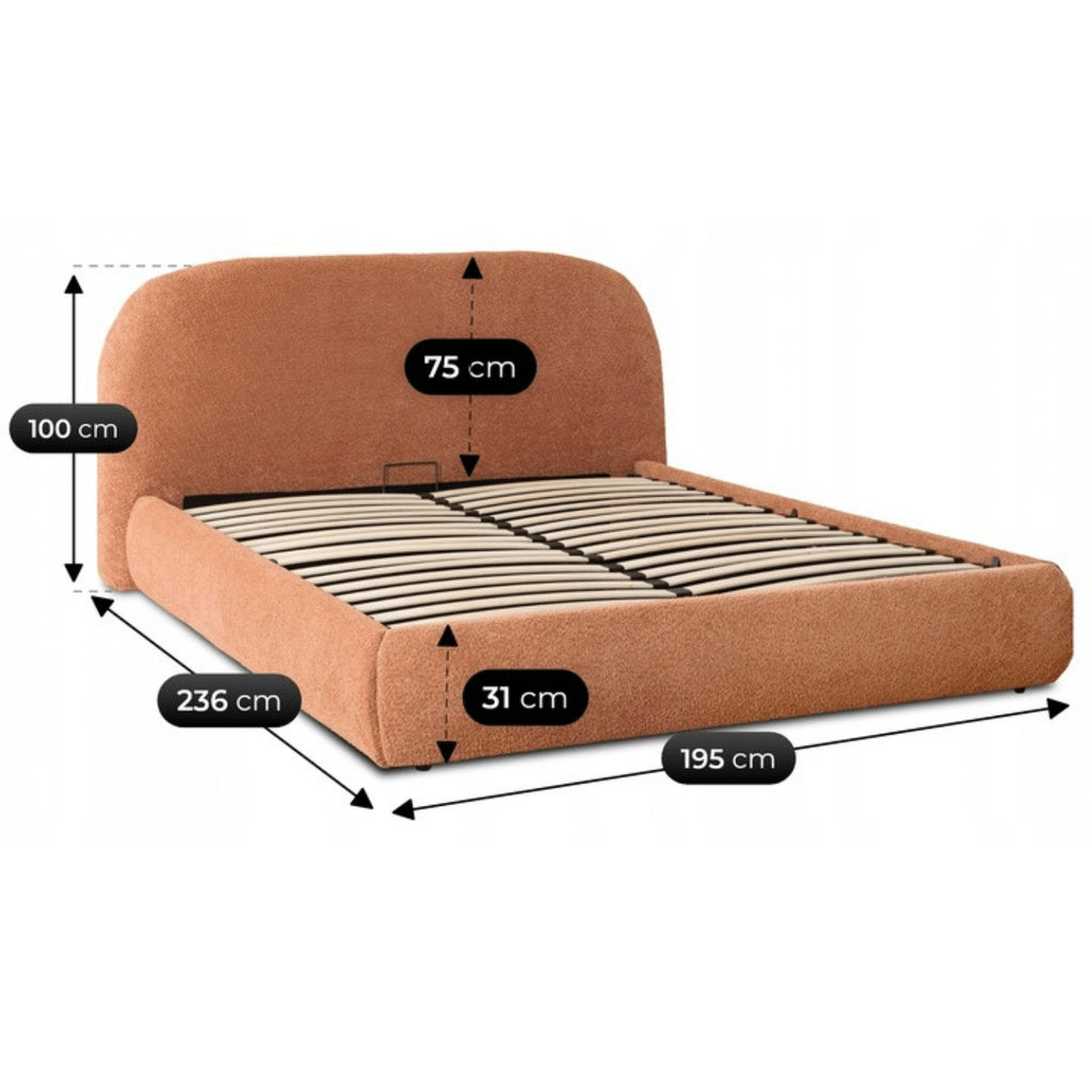 Bett 160x200 ROSSO mit Bouclé