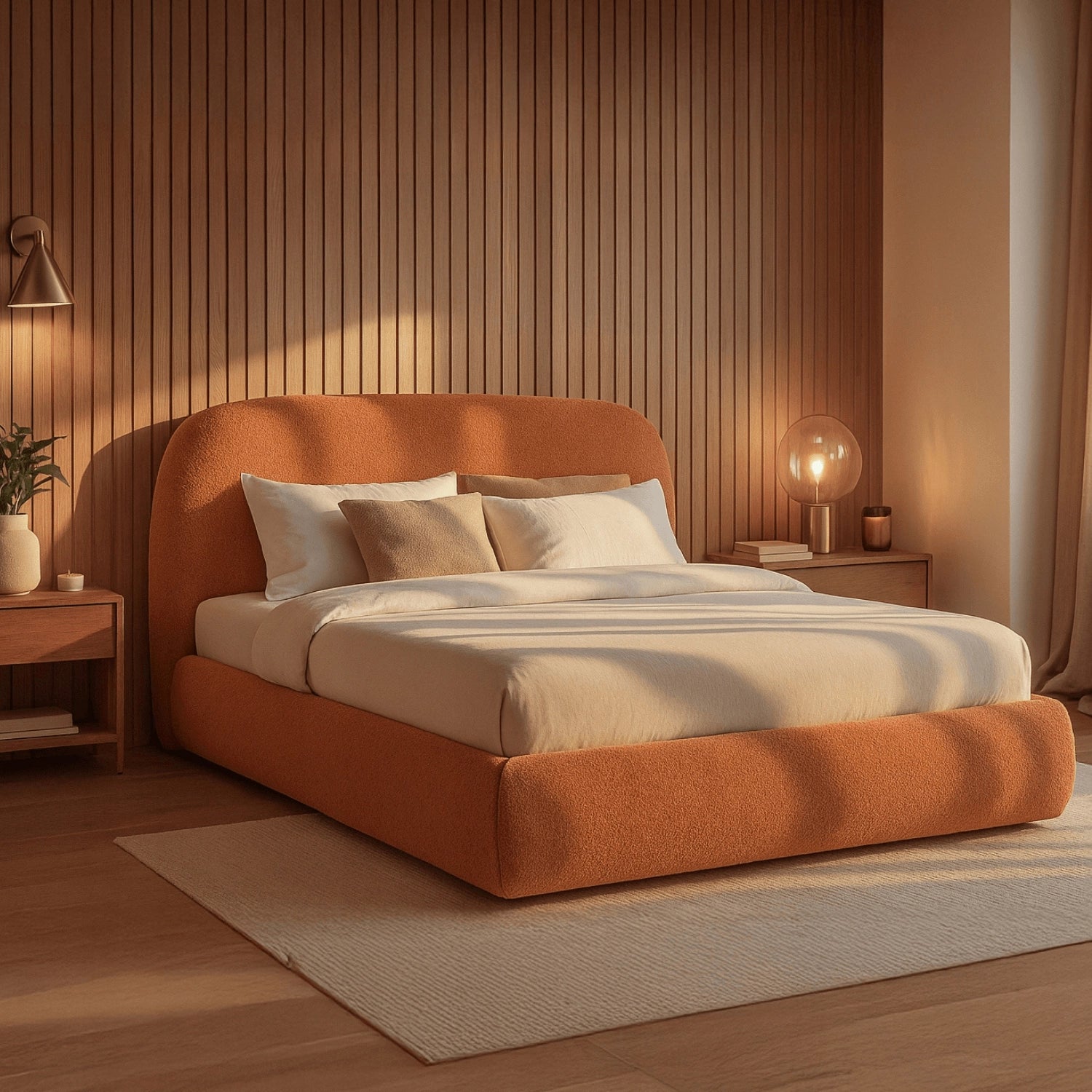 Bett 160x200 ROSSO mit Bouclé