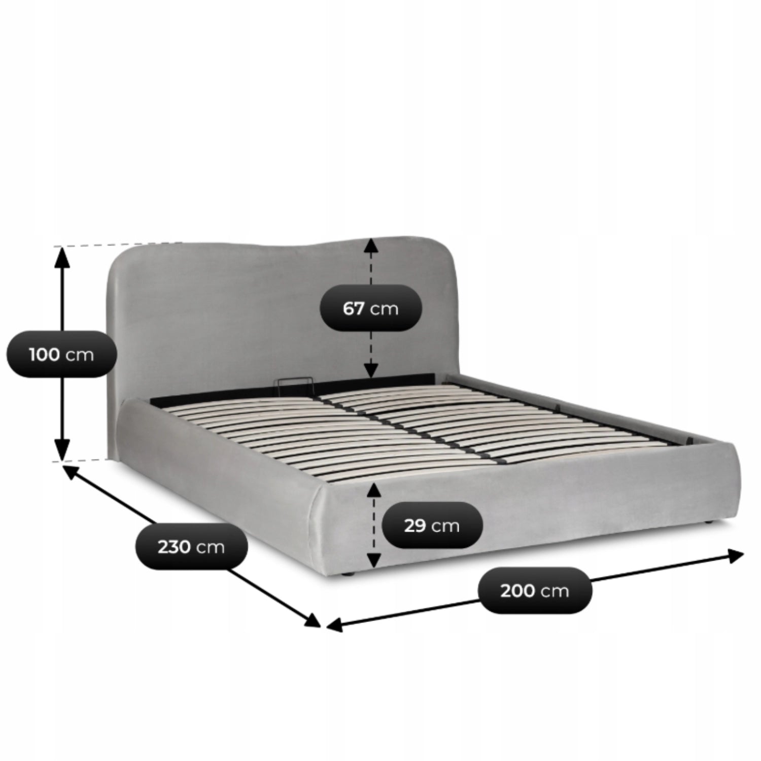 Bett 180x200 BRISTOL mit Behälter