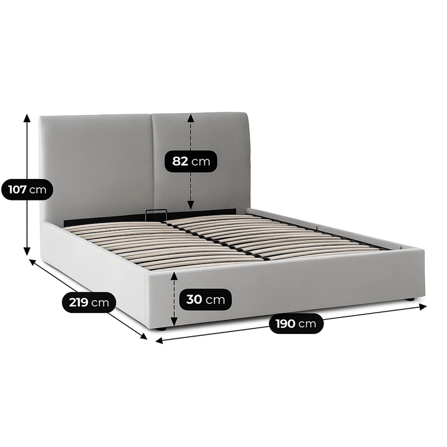 Bett 180x200 MARSEILLE mit Behälter