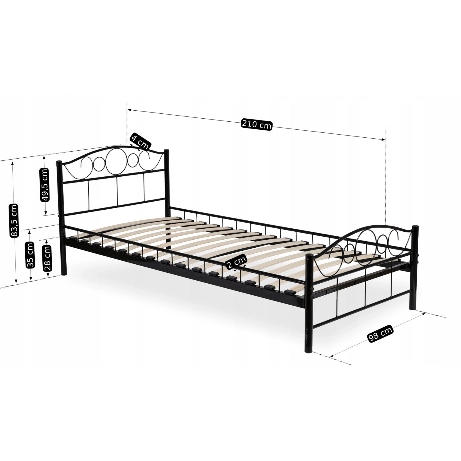 Metallbett GRIFFIN 90x200