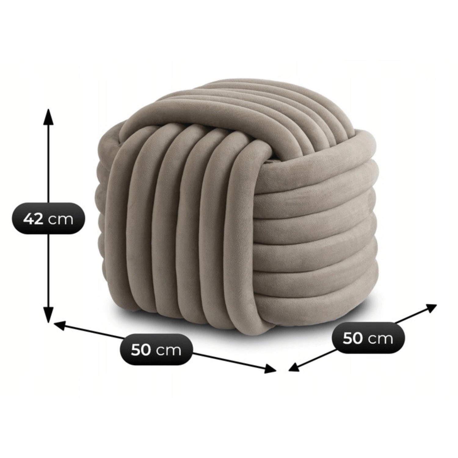 MAGMA Geflochtener Pouffe Velour