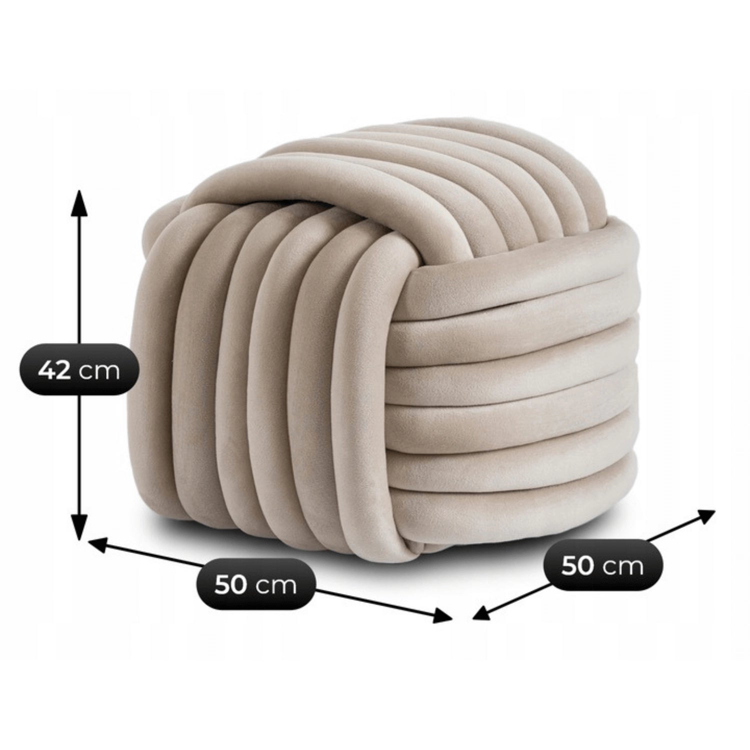 MAGMA Geflochtener Pouffe Velour