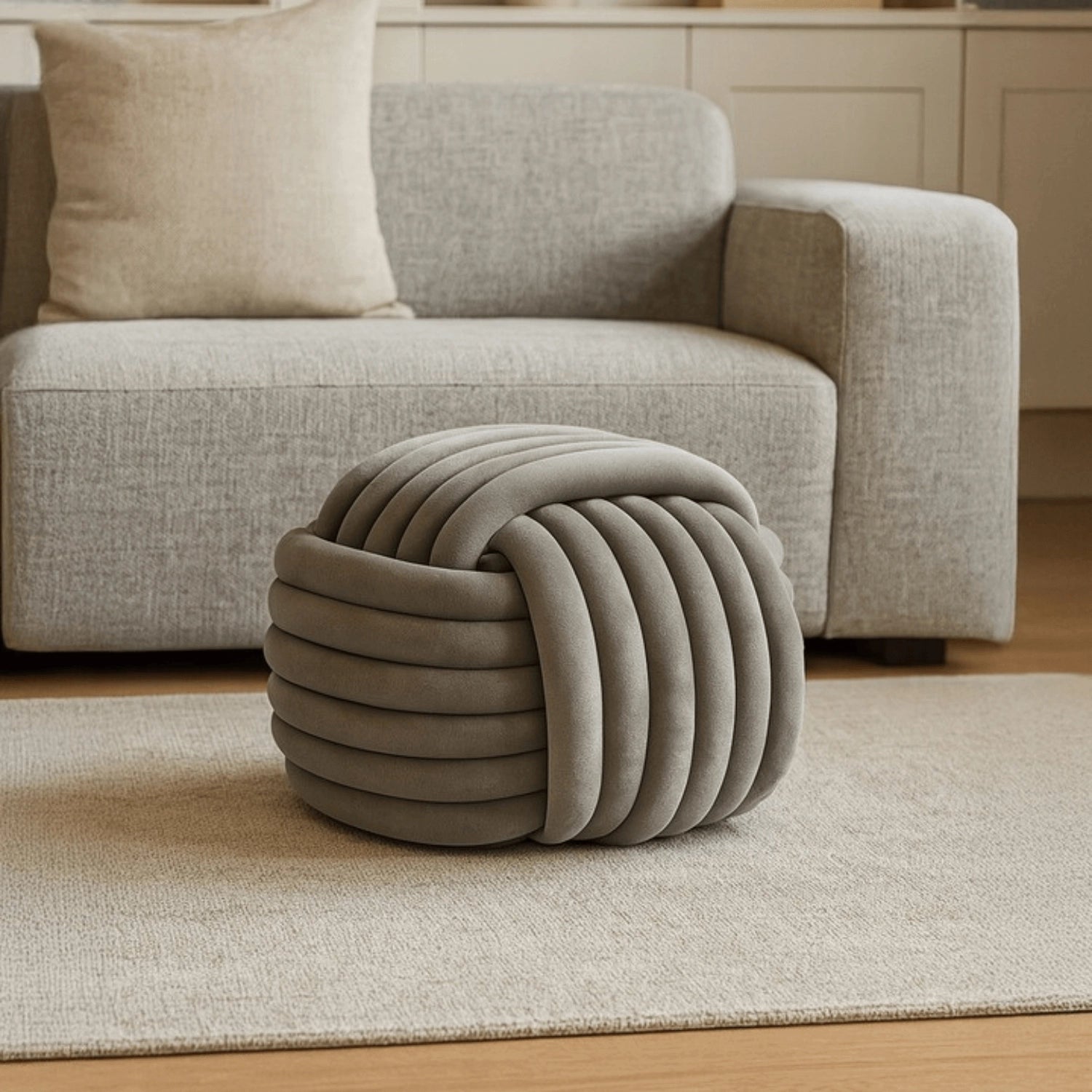 MAGMA Geflochtener Pouffe Velour