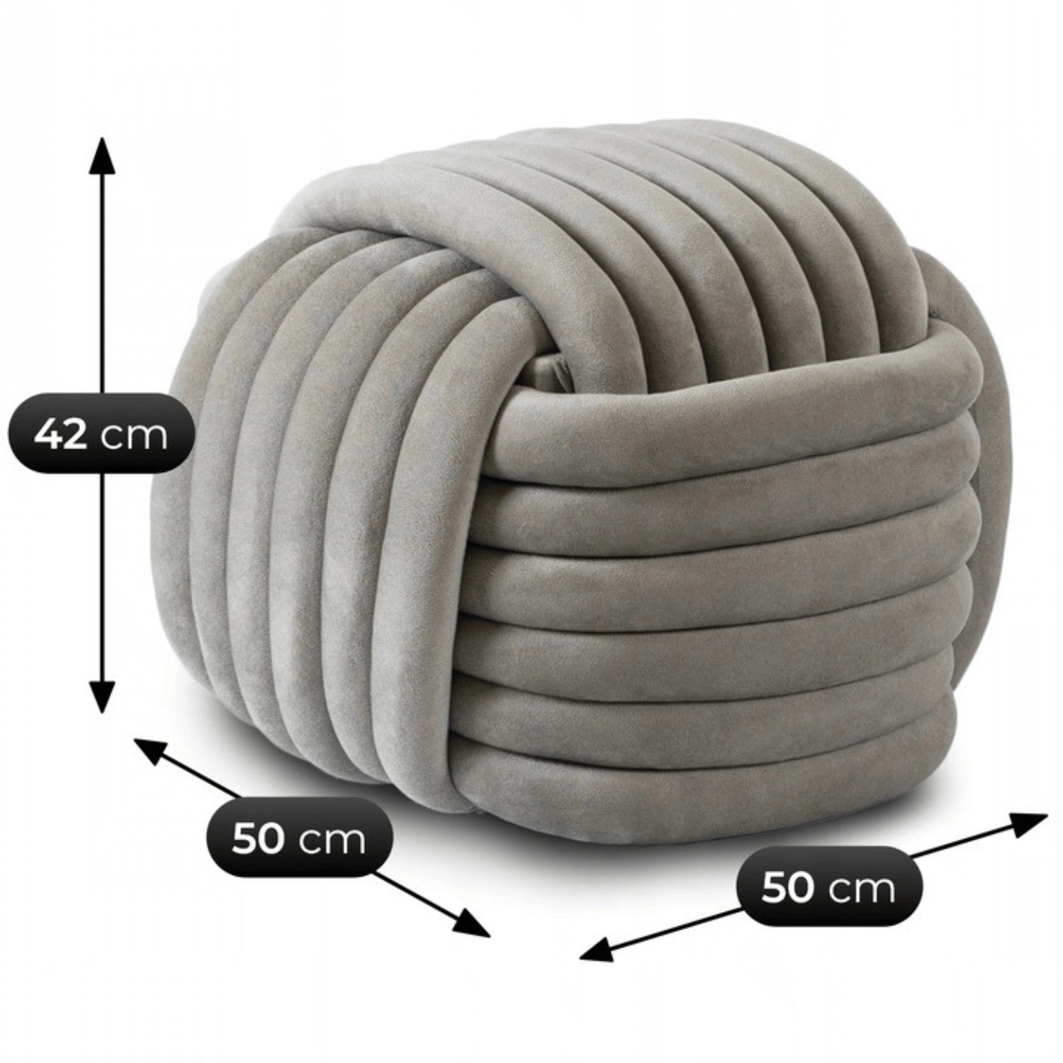MAGMA Geflochtener Pouffe Velour