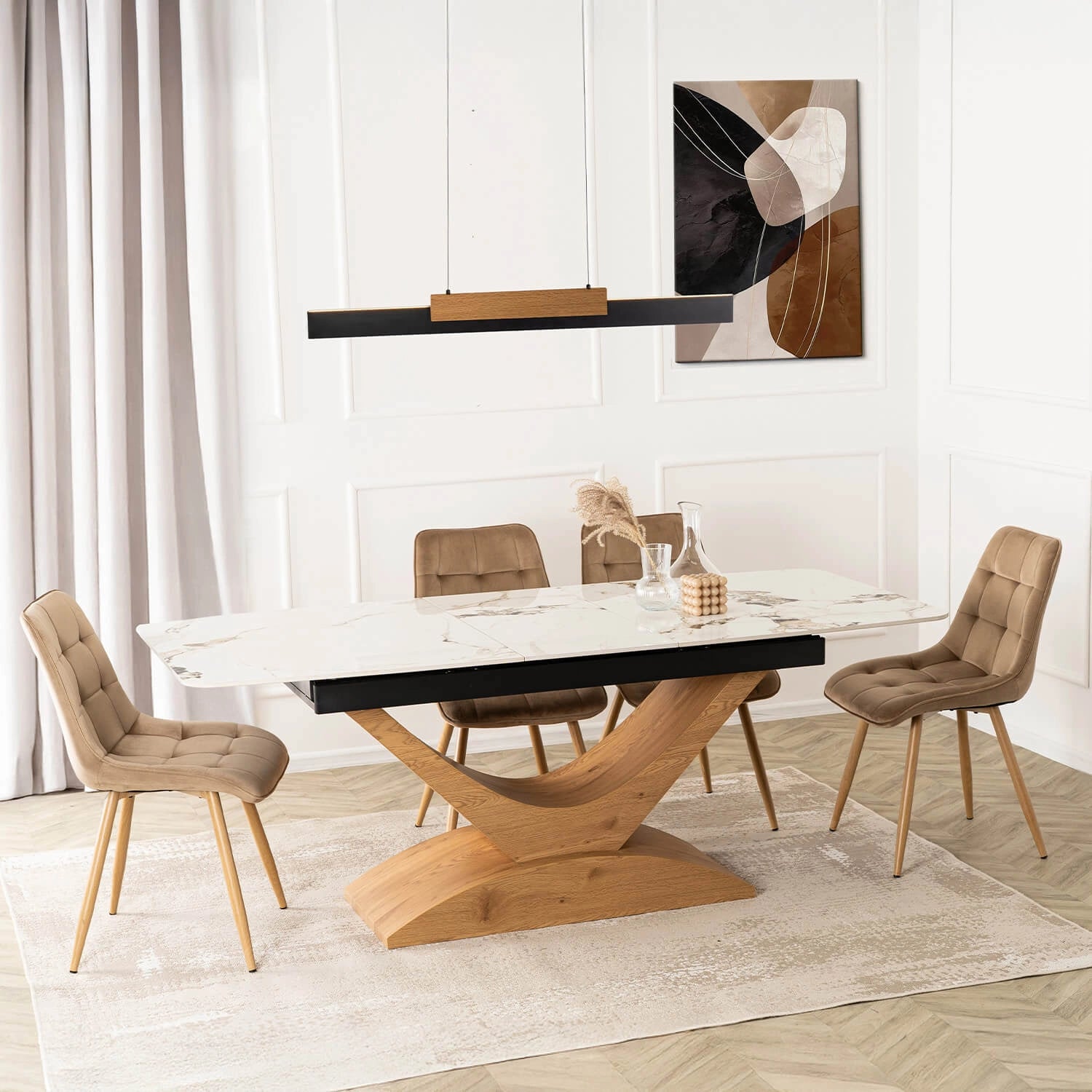 ALICANTE Keramik-Ausziehtisch 160–200 cm