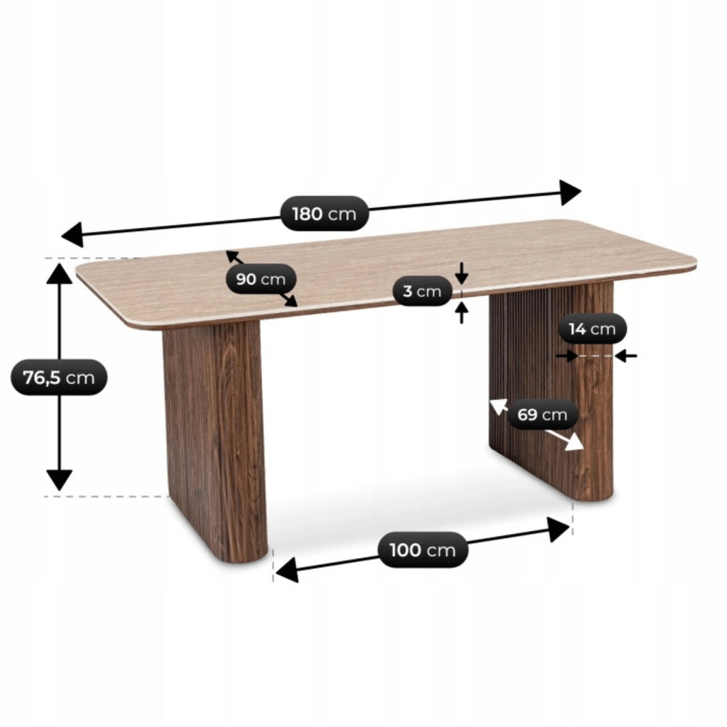 ARAMIS Keramik-Tisch 180 cm Travertin