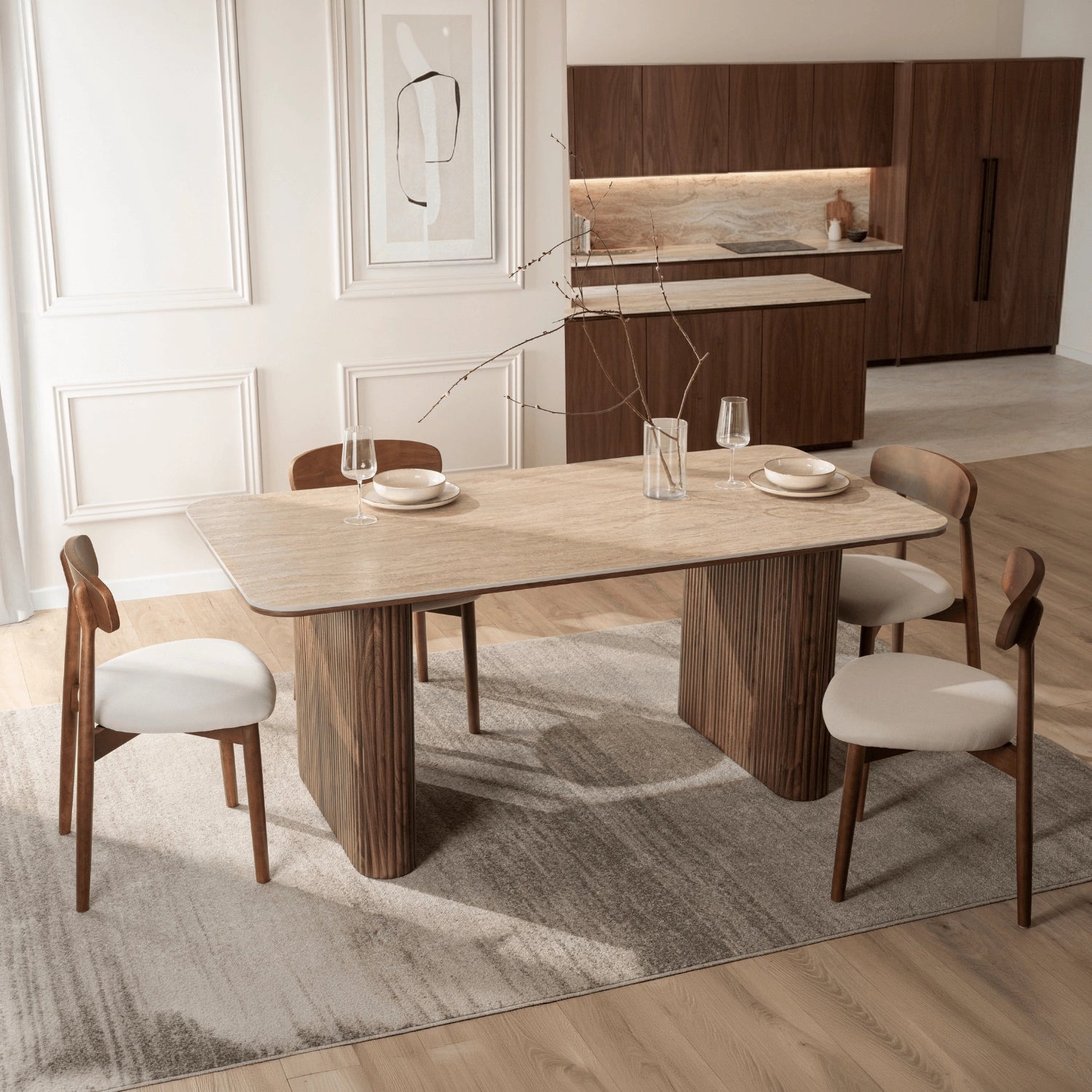 ARAMIS Keramik-Tisch 180 cm Travertin