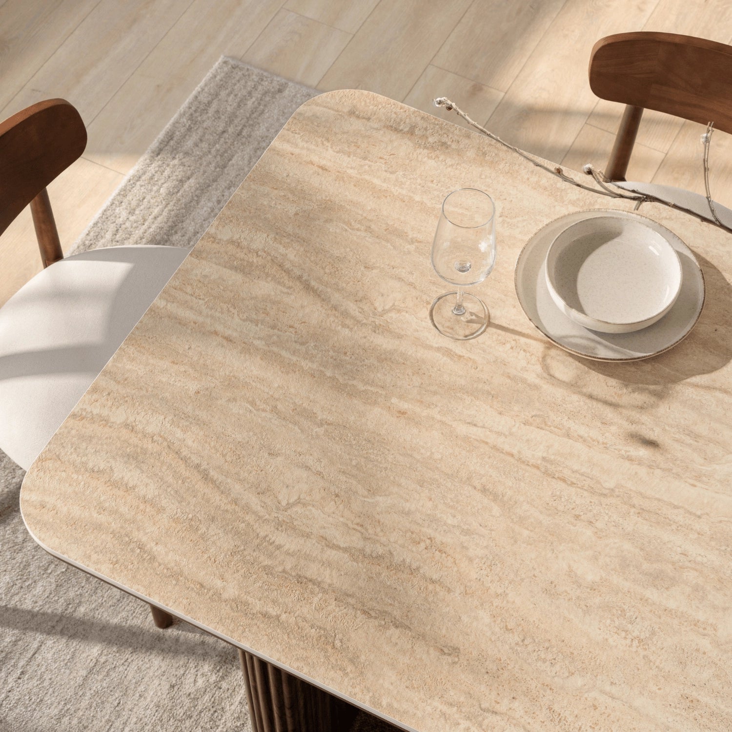 ARAMIS Keramik-Tisch 180 cm Travertin
