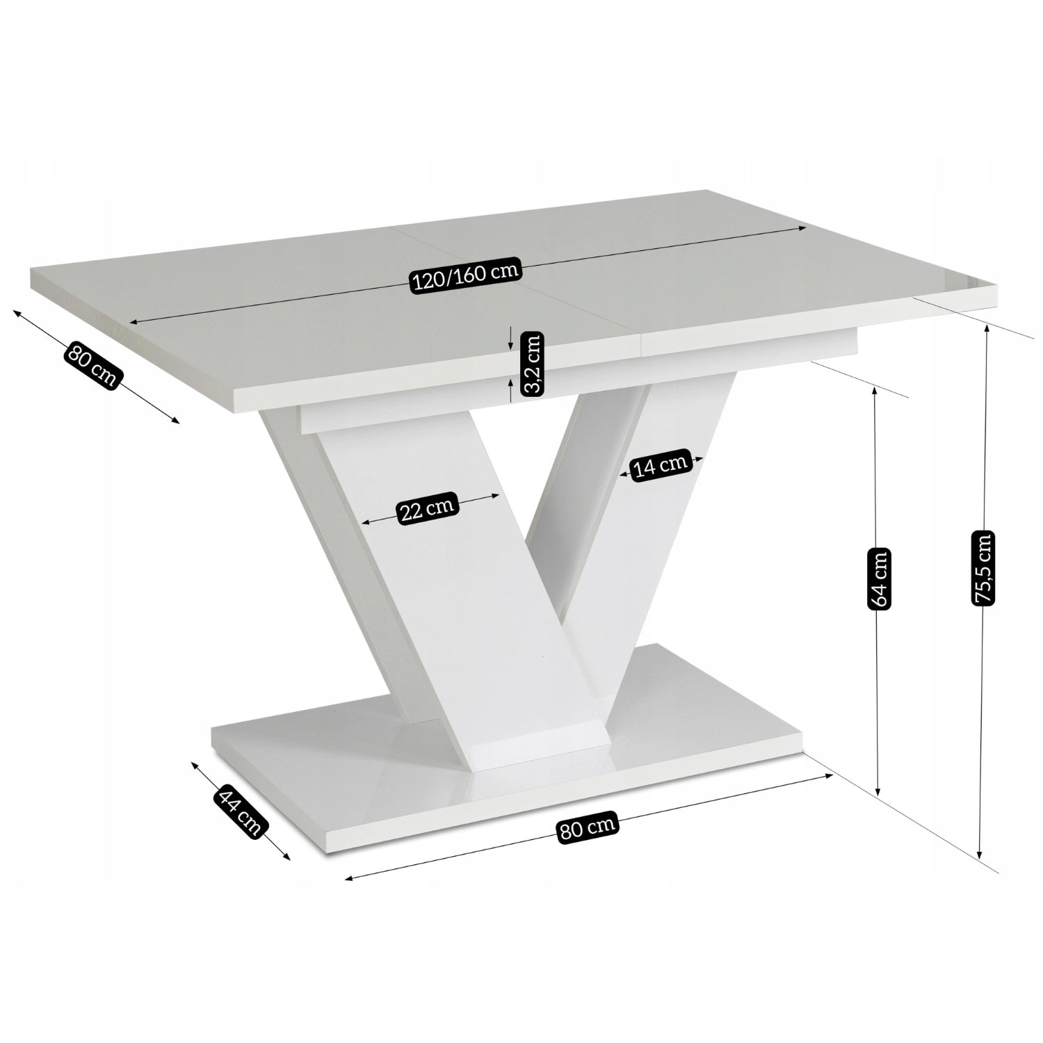 Ausziehtisch CLARK 120–160 cm
