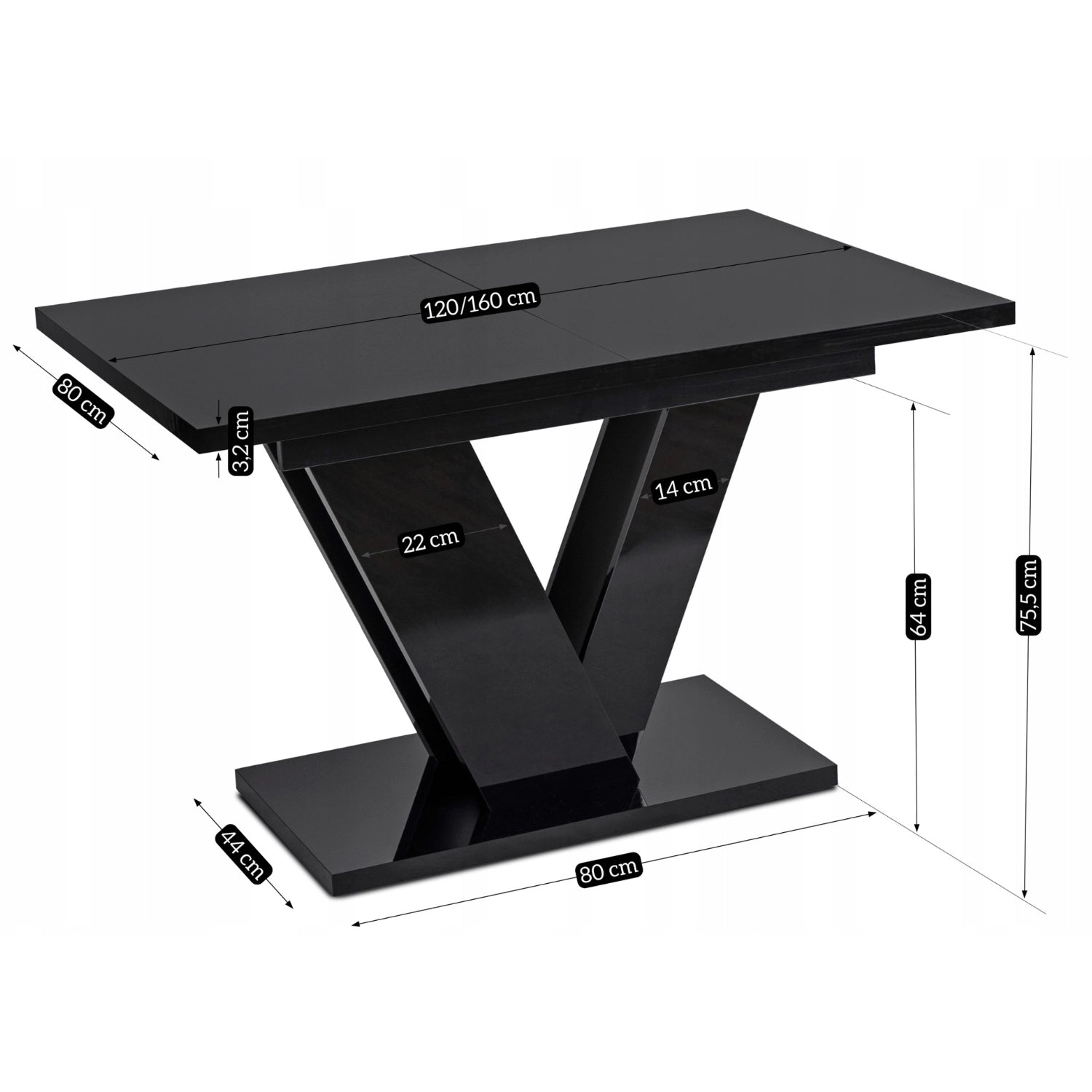 Ausziehtisch CLARK 120–160 cm