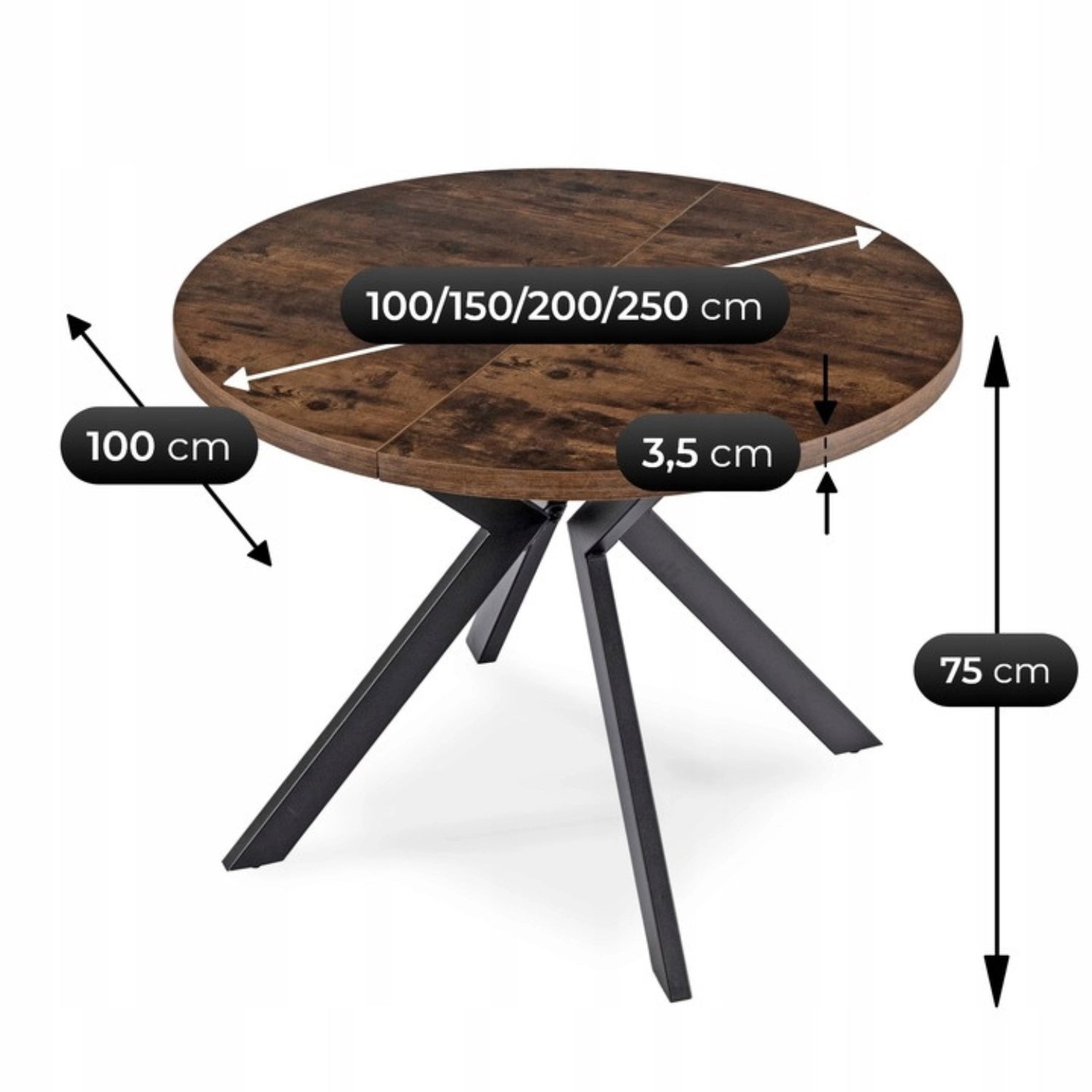 Ausziehtisch LUKAS 100–250 cm