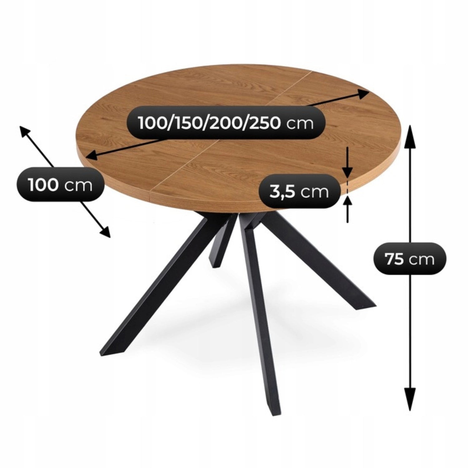 Ausziehtisch LUKAS 100–250 cm