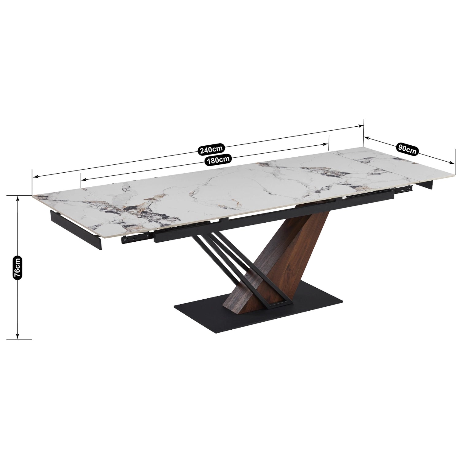 REX 2 Keramik-Ausziehtisch 180–240 cm