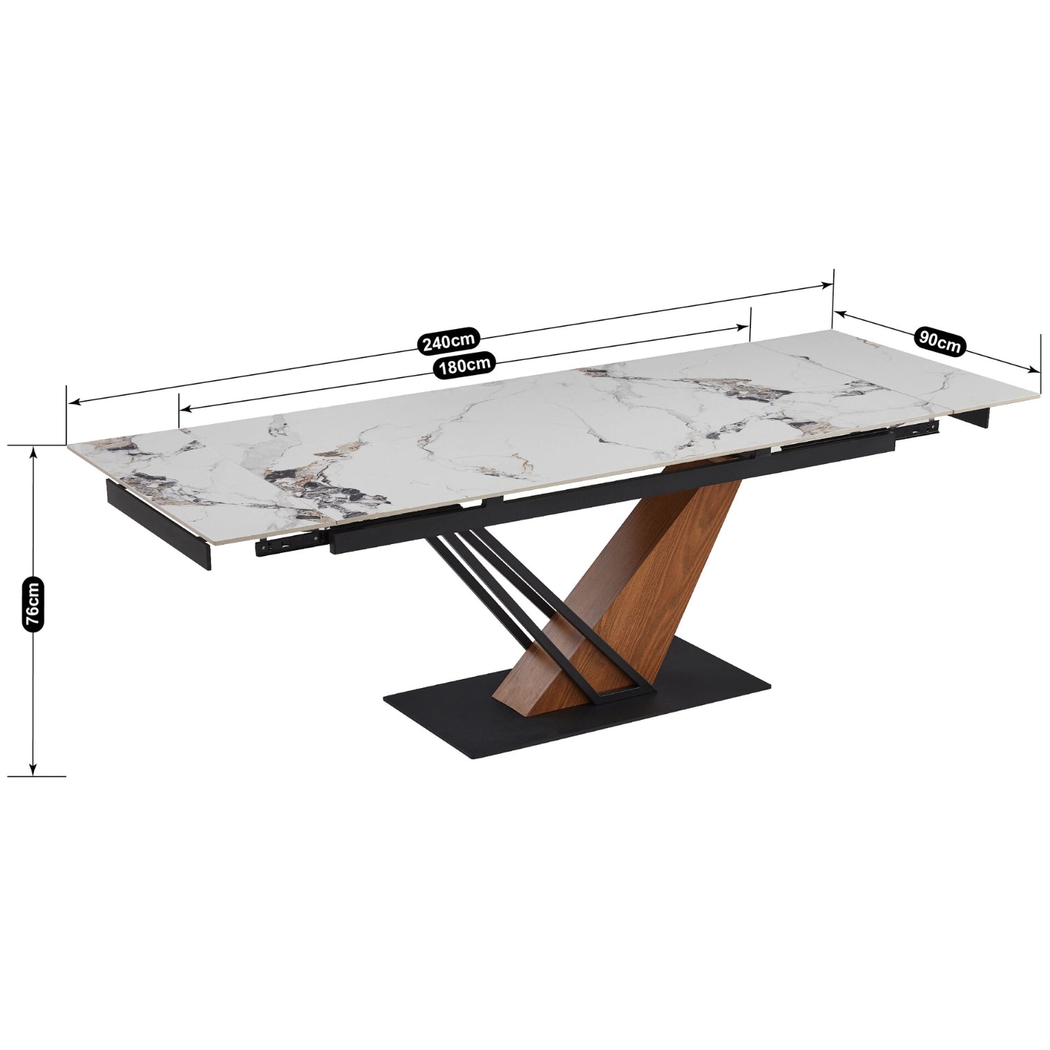 REX 2 Keramik-Ausziehtisch 180–240 cm