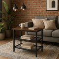CARTER Couchtisch 60 cm Rustikale Eiche/Schwarz