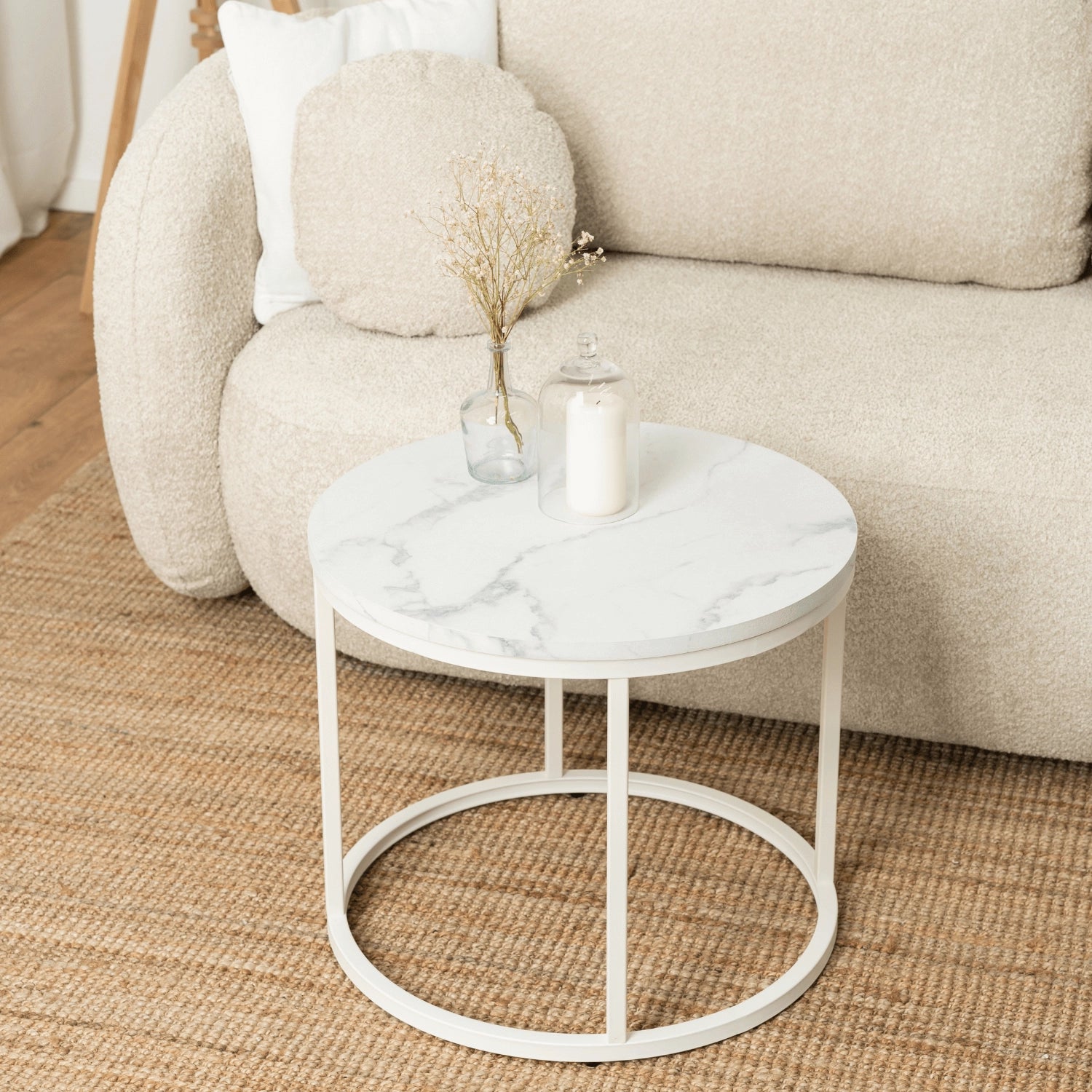 AGNES Couchtisch Weißer Marmor