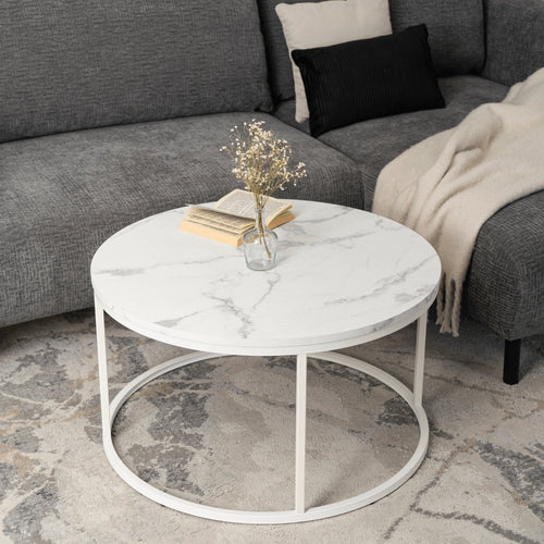 AGNES MAX Couchtisch Weißer Marmor