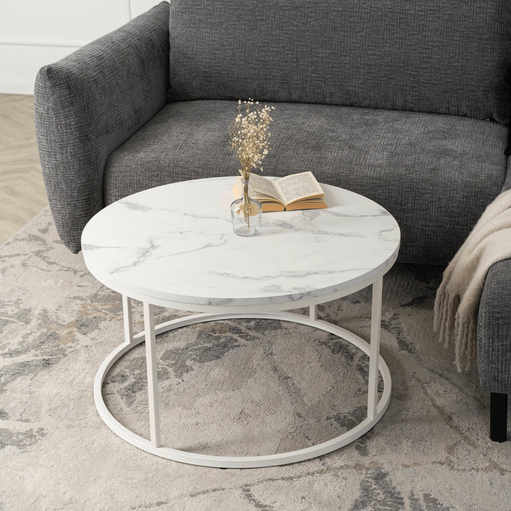 AGNES MAX Couchtisch Weißer Marmor