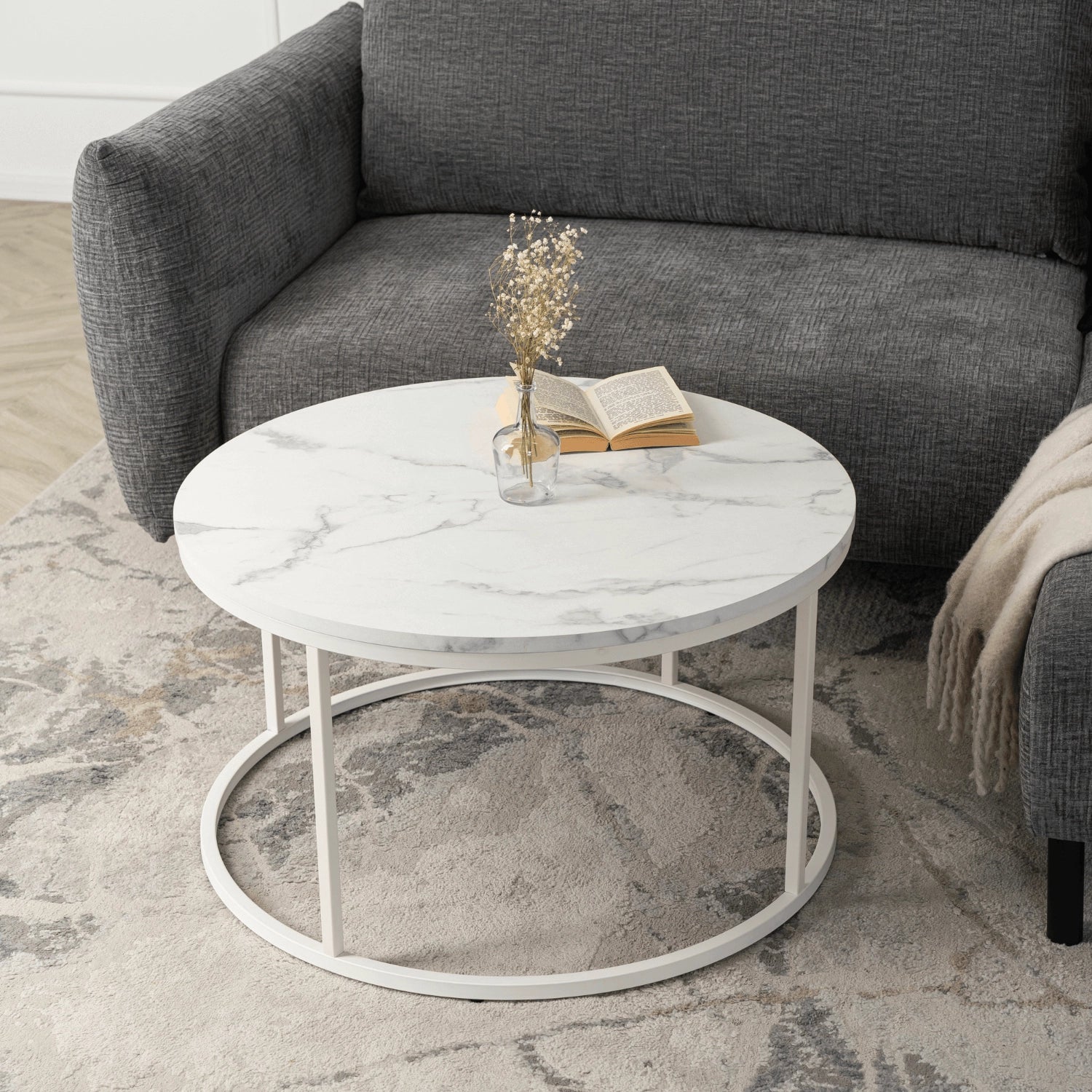 AGNES MAX Couchtisch Weißer Marmor