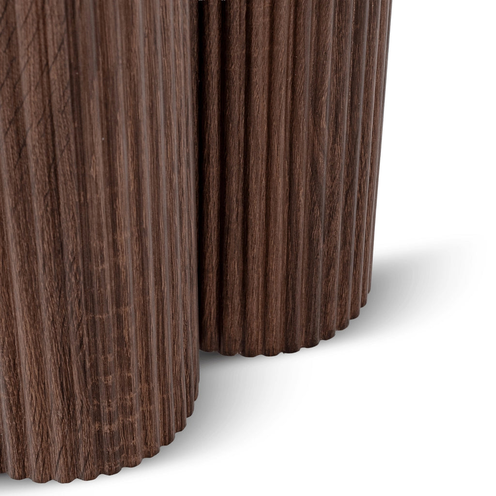 ALMERIA Kaffeetisch Travertin/Walnuss 50 cm
