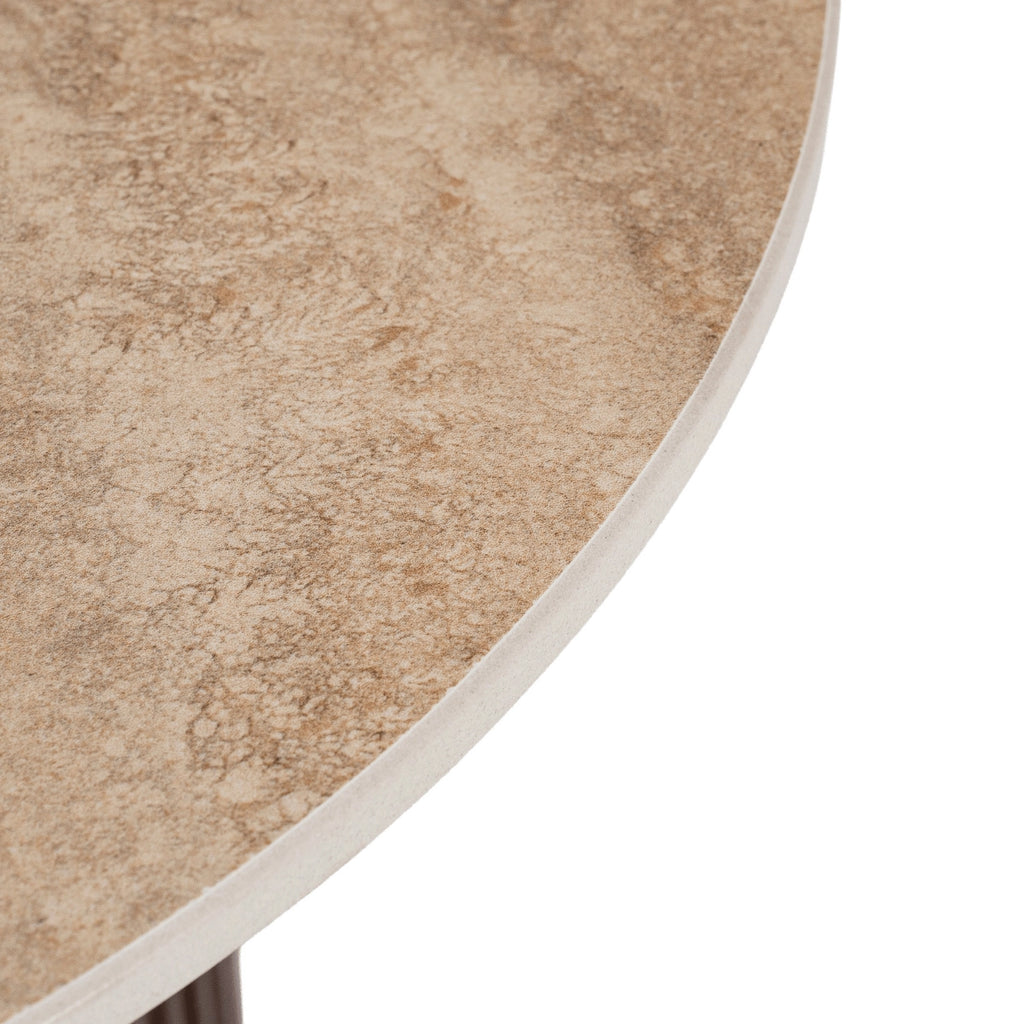 ALMERIA Kaffeetisch Travertin/Walnuss 50 cm