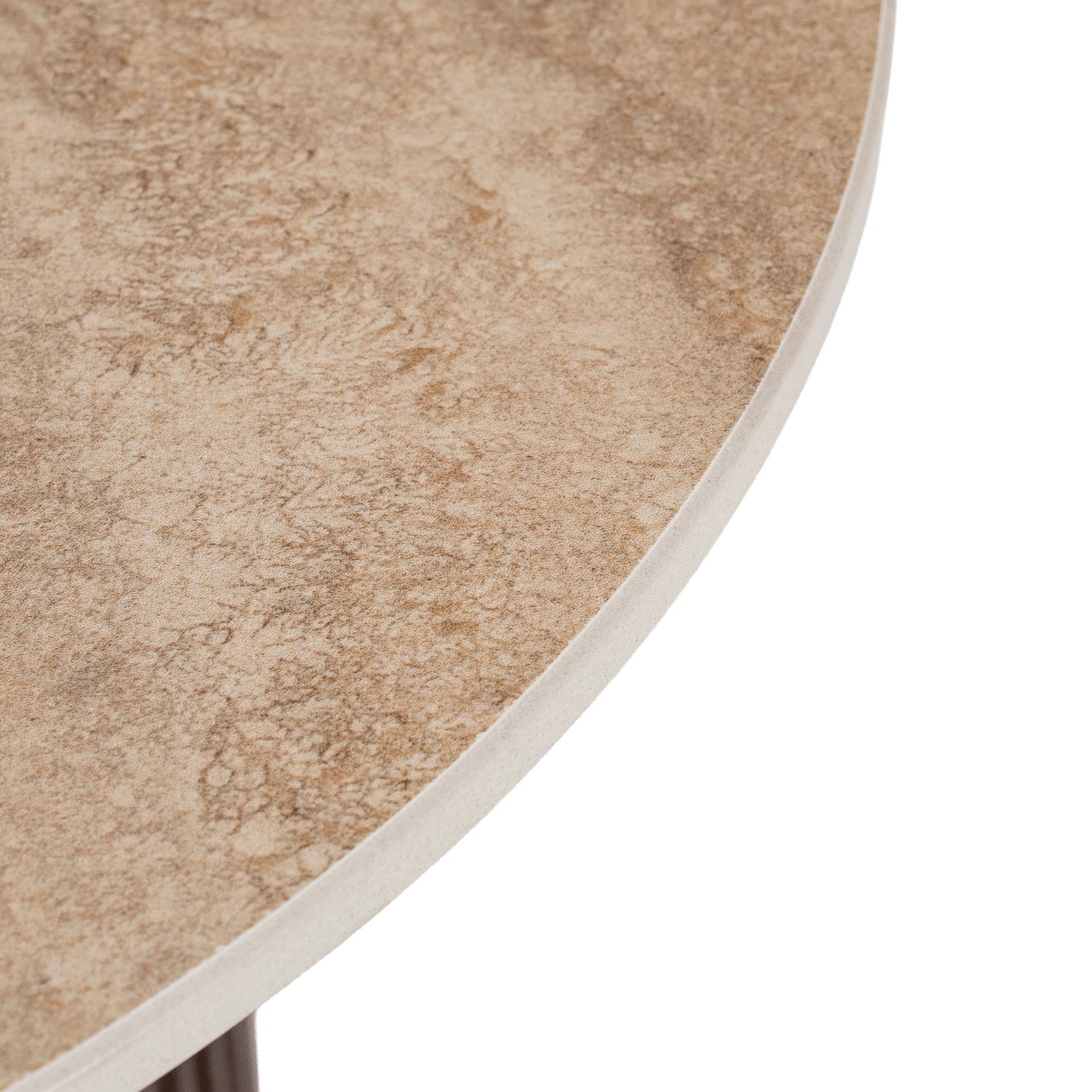 ALMERIA Kaffeetisch Travertin/Walnuss 50 cm