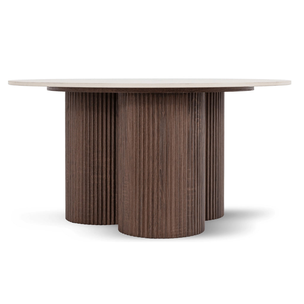 CARTAGENA Couchtisch Travertin/Walnuss 80 cm