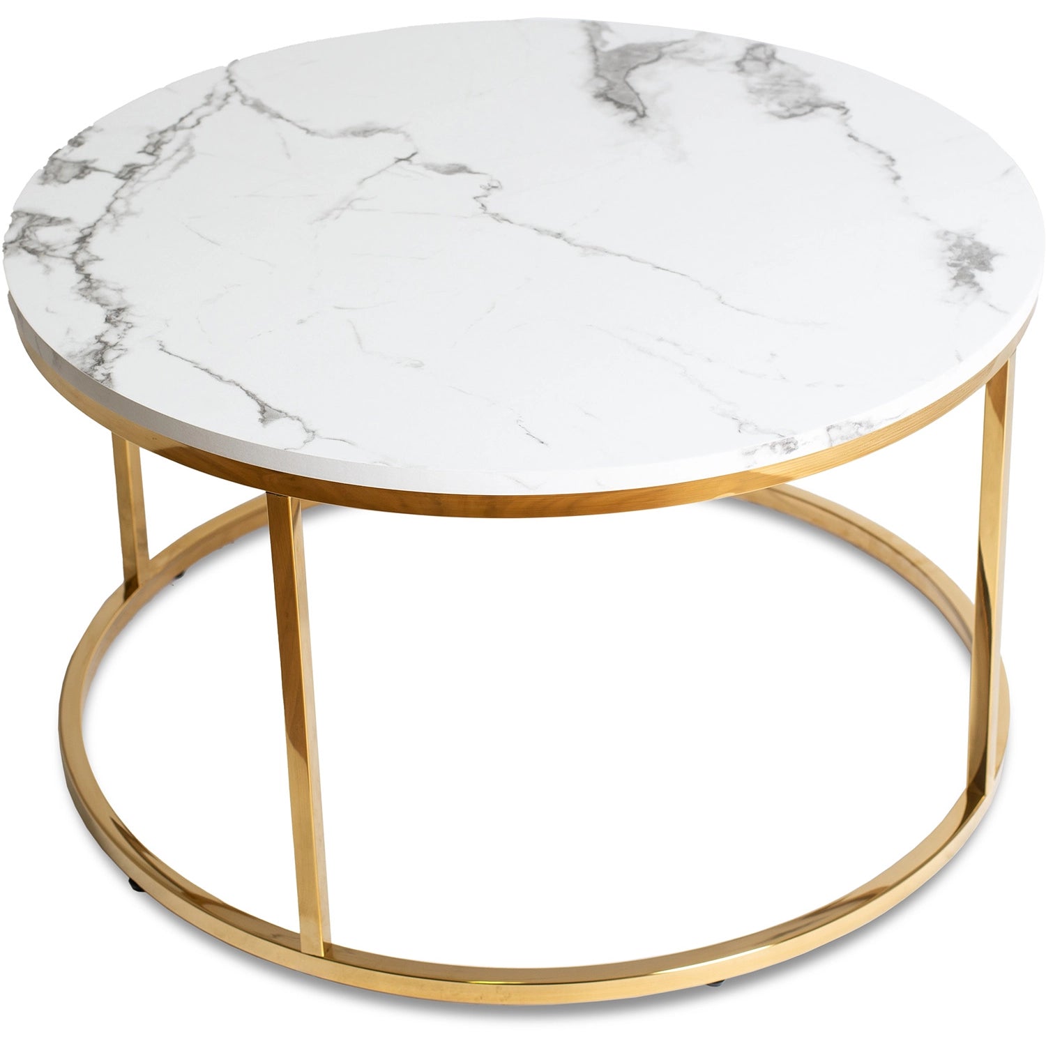 CLIFF MAX Tisch Weißer Marmor Gold