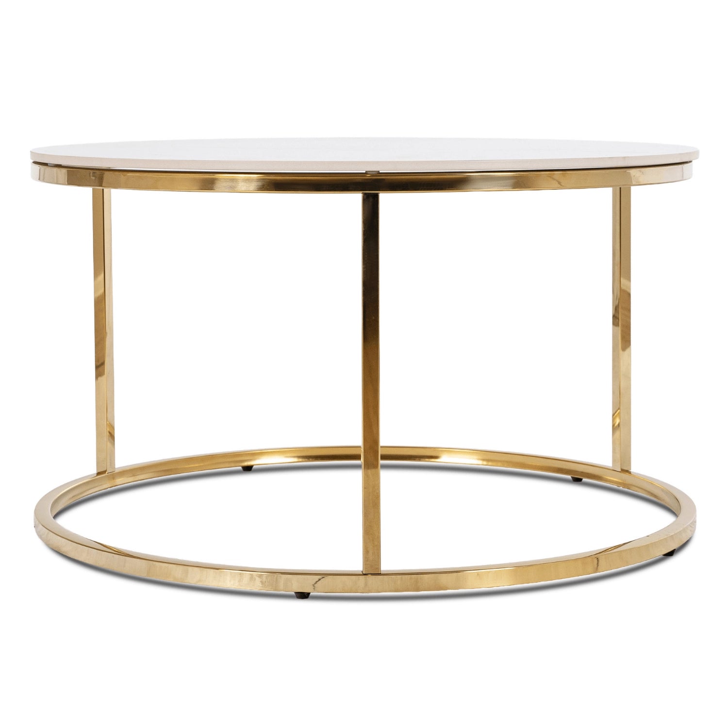 VENEDIG Couchtisch Weißer Marmor/Gold
