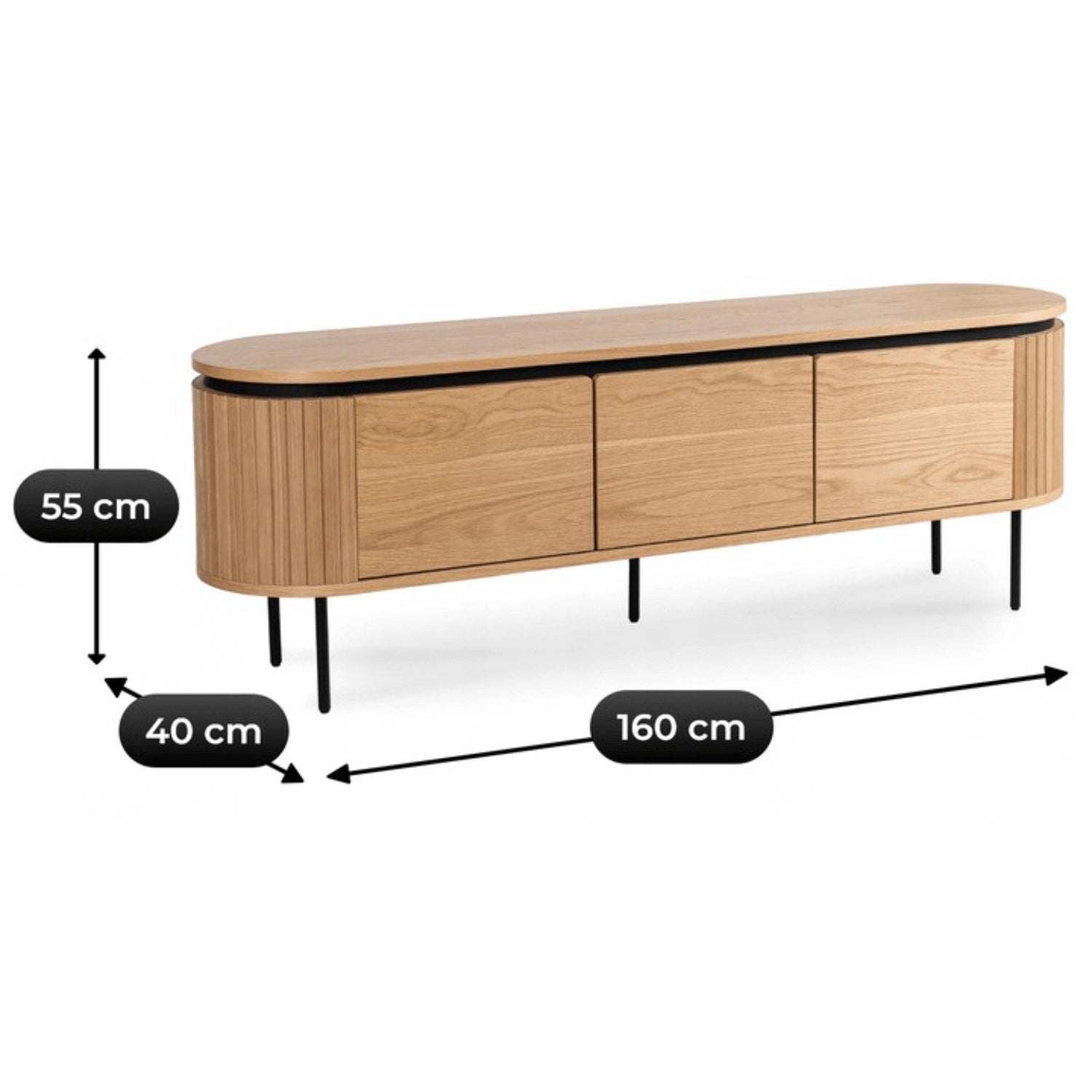BECK TV-Schrank 160 cm Dreitürig