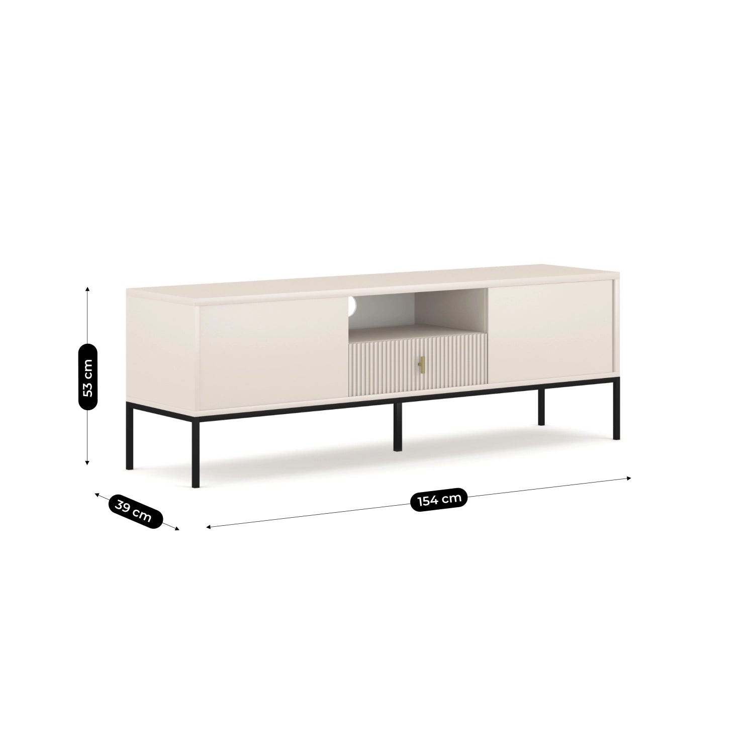 MARCOS TV-Schrank 154 cm Rillen-Front