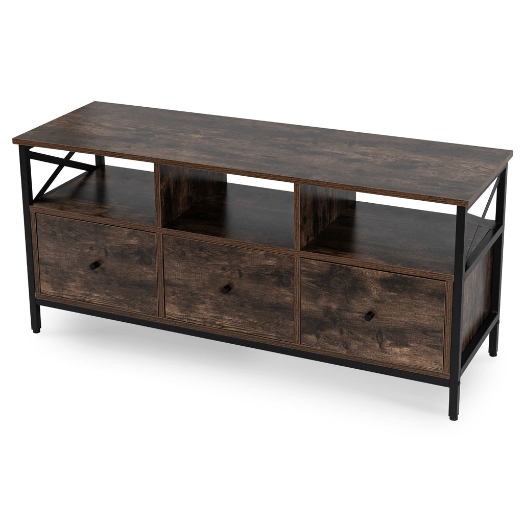 ZONE TV-Schrank 120 cm mit Schubladen Rustikale Eiche