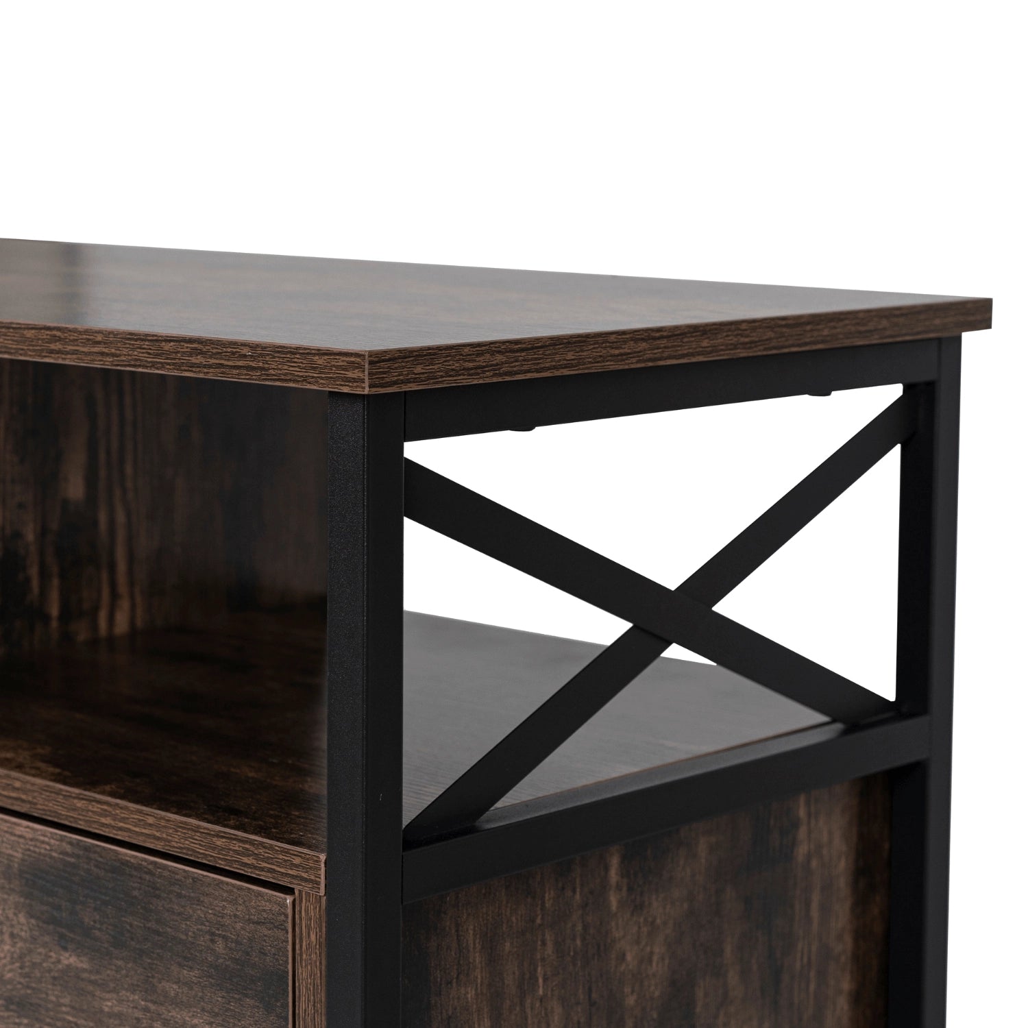 ZONE TV-Schrank 120 cm mit Schubladen Rustikale Eiche