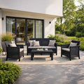 BRENTA Gartenmöbel-Set Schwarz/Grau