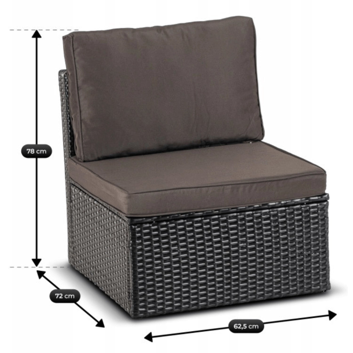 CALIENTE Gartenmöbel-Set Schwarz/Braun