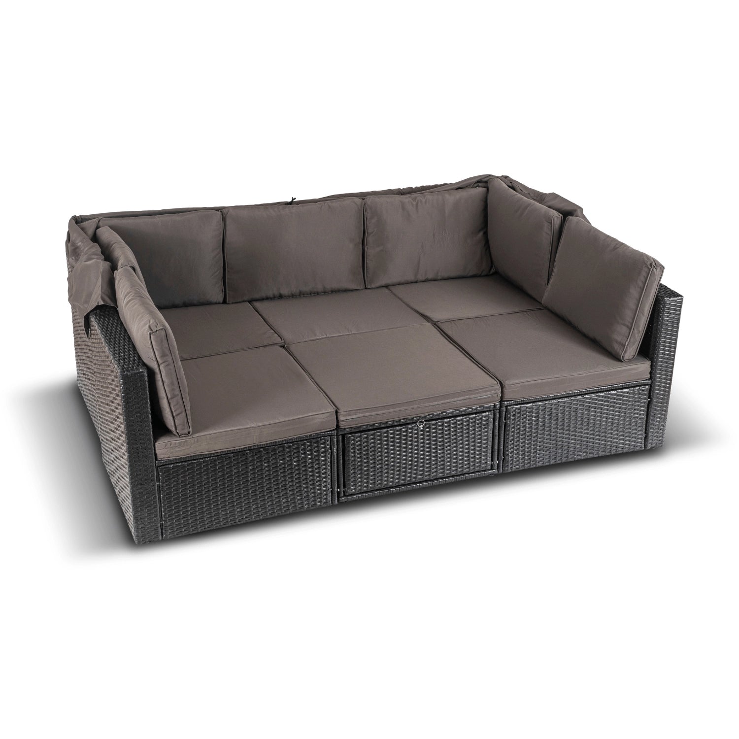 CALIENTE Gartenmöbel-Set Schwarz/Braun
