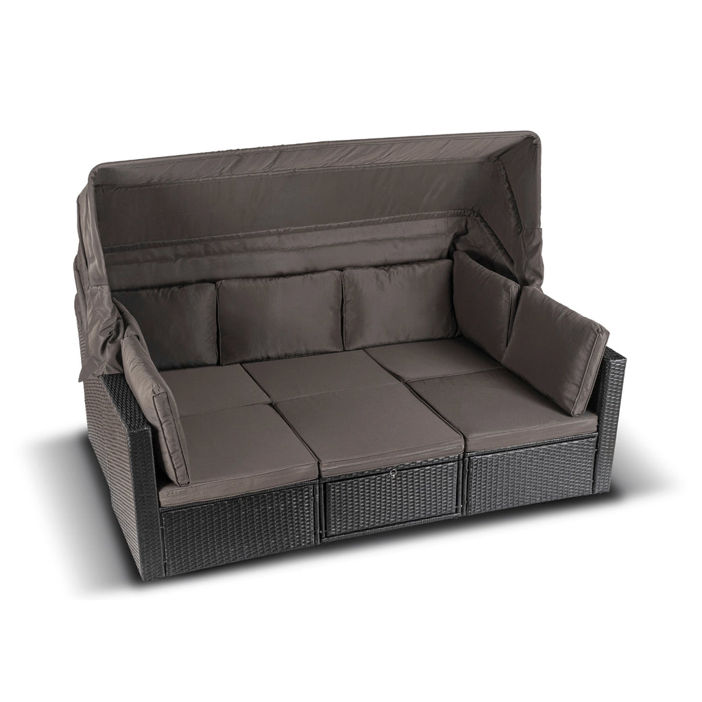 CALIENTE Gartenmöbel-Set Schwarz/Braun