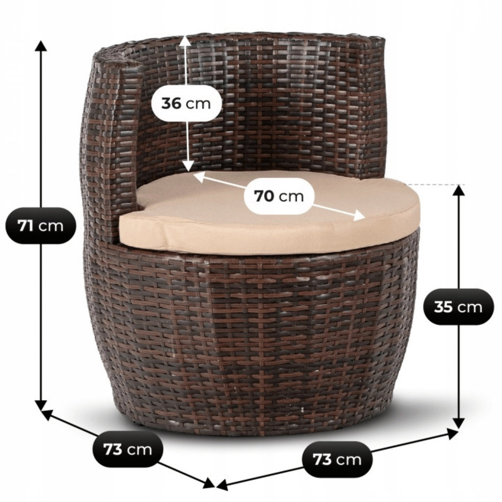 FRIO Gartenmöbel-Set Braun/Beige