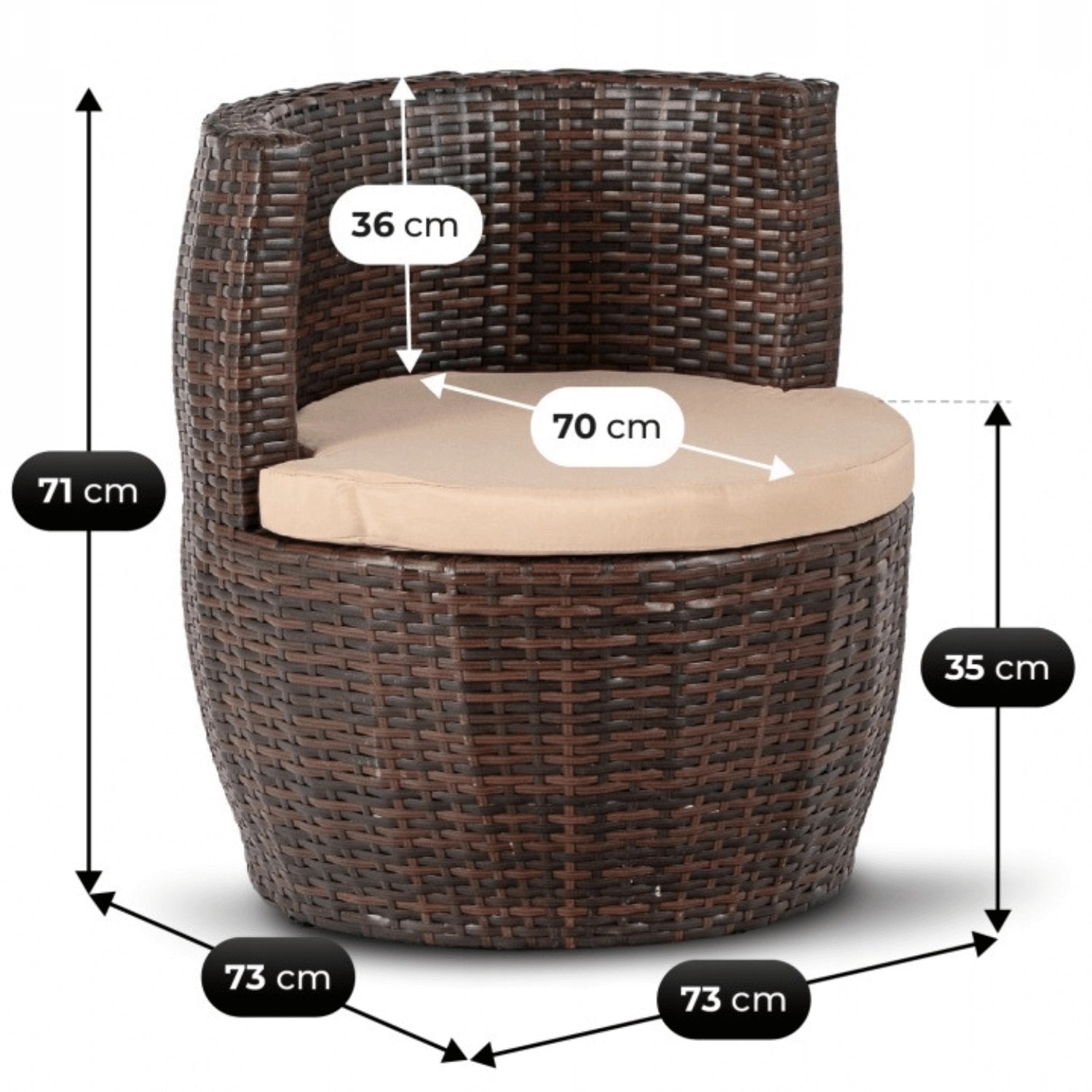 FRIO Gartenmöbel-Set Braun/Beige