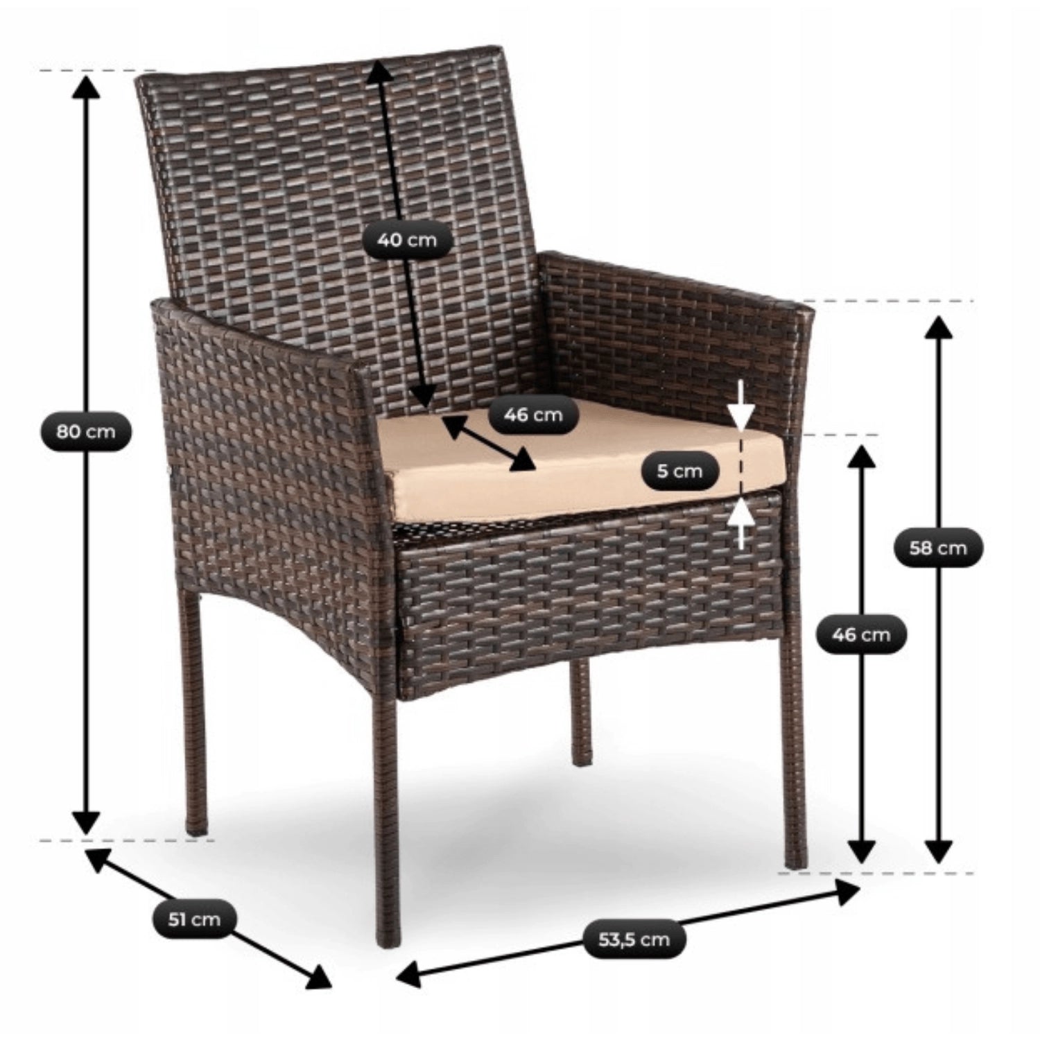 MORADO Gartenmöbel-Set Braun/Beige