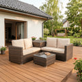 NEGRO Gartenmöbel-Set Braun/Beige